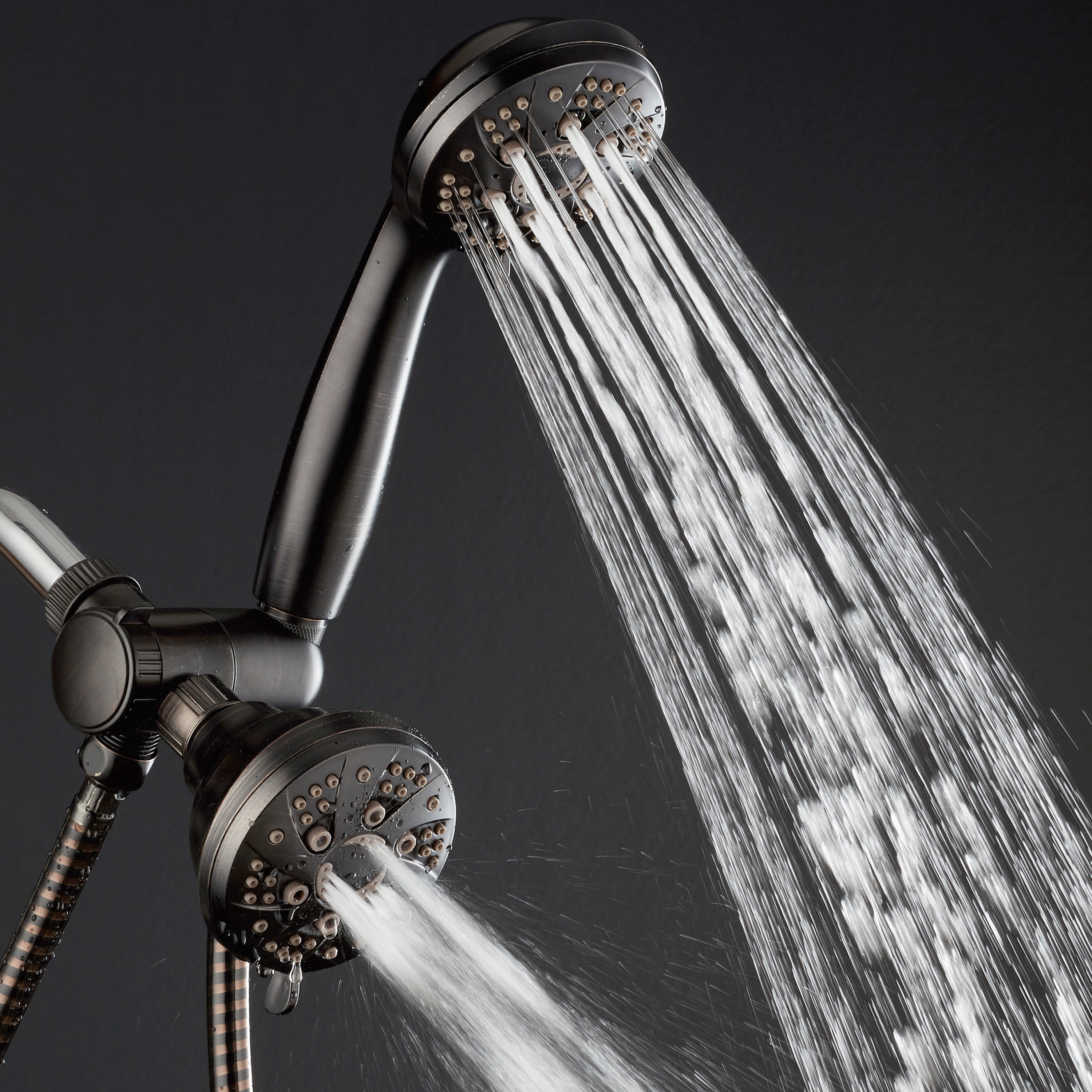 AquaDance High-Pressure 48-Setting Luxury 3-Way Dual Shower Head (Oil Rubbed Bronze) 6wz1y