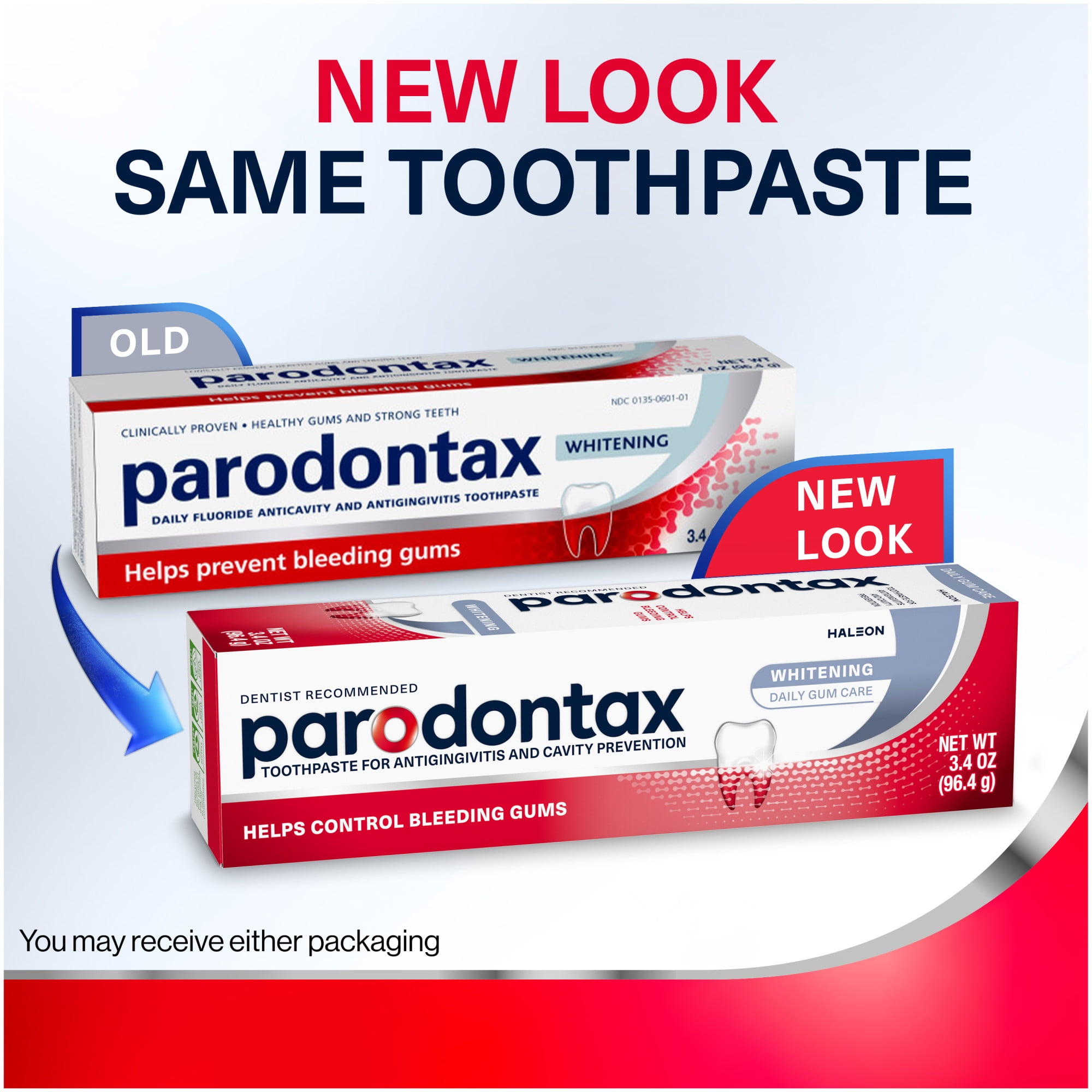 Parodontax Teeth Whitening Toothpaste for Bleeding Gums (Unflavored, 6.8 oz, 2 Pack) 0f7ua