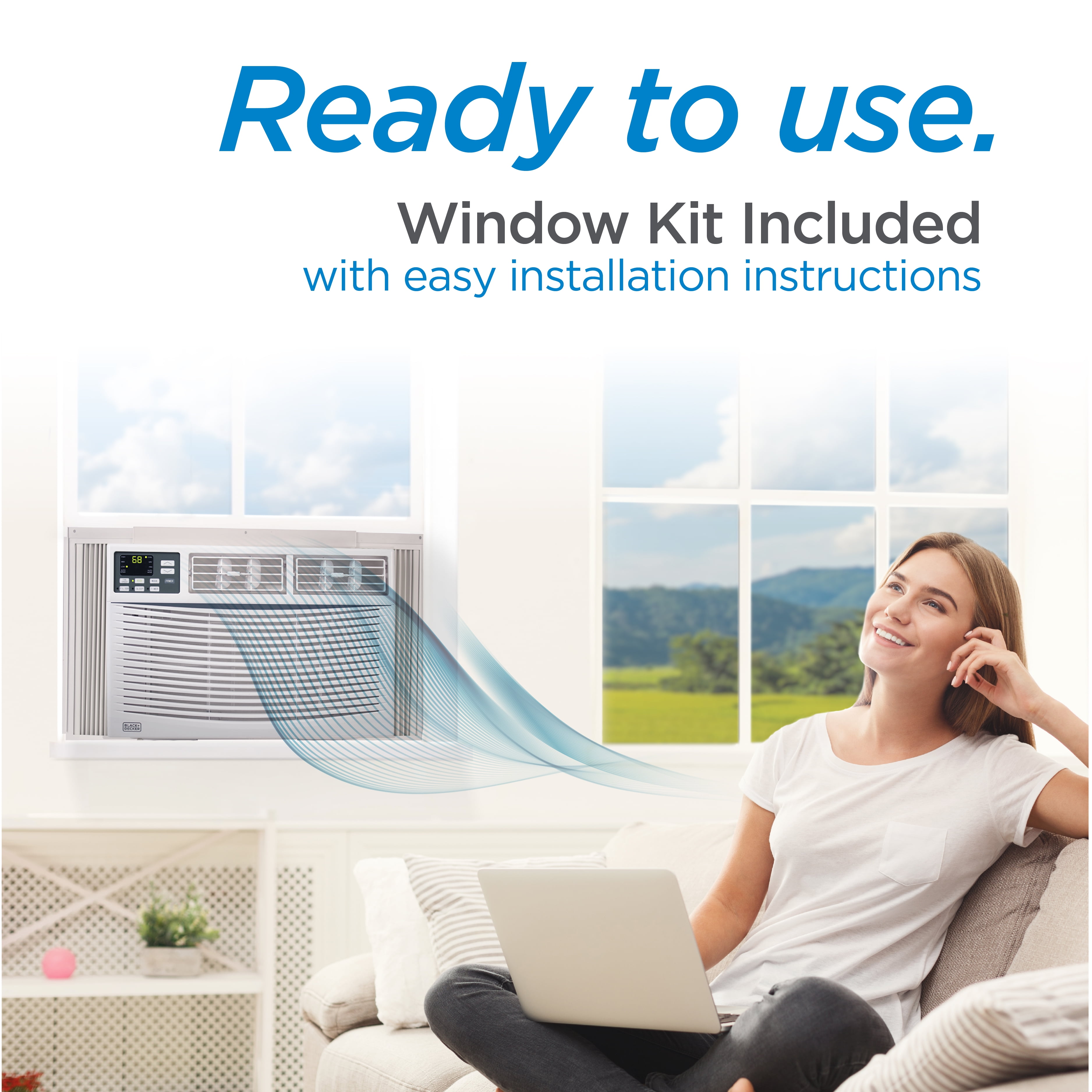 BLACK+DECKER 10,000 BTU Window Air Conditioner (White, 450 Sq Ft Coverage) 5ibq6