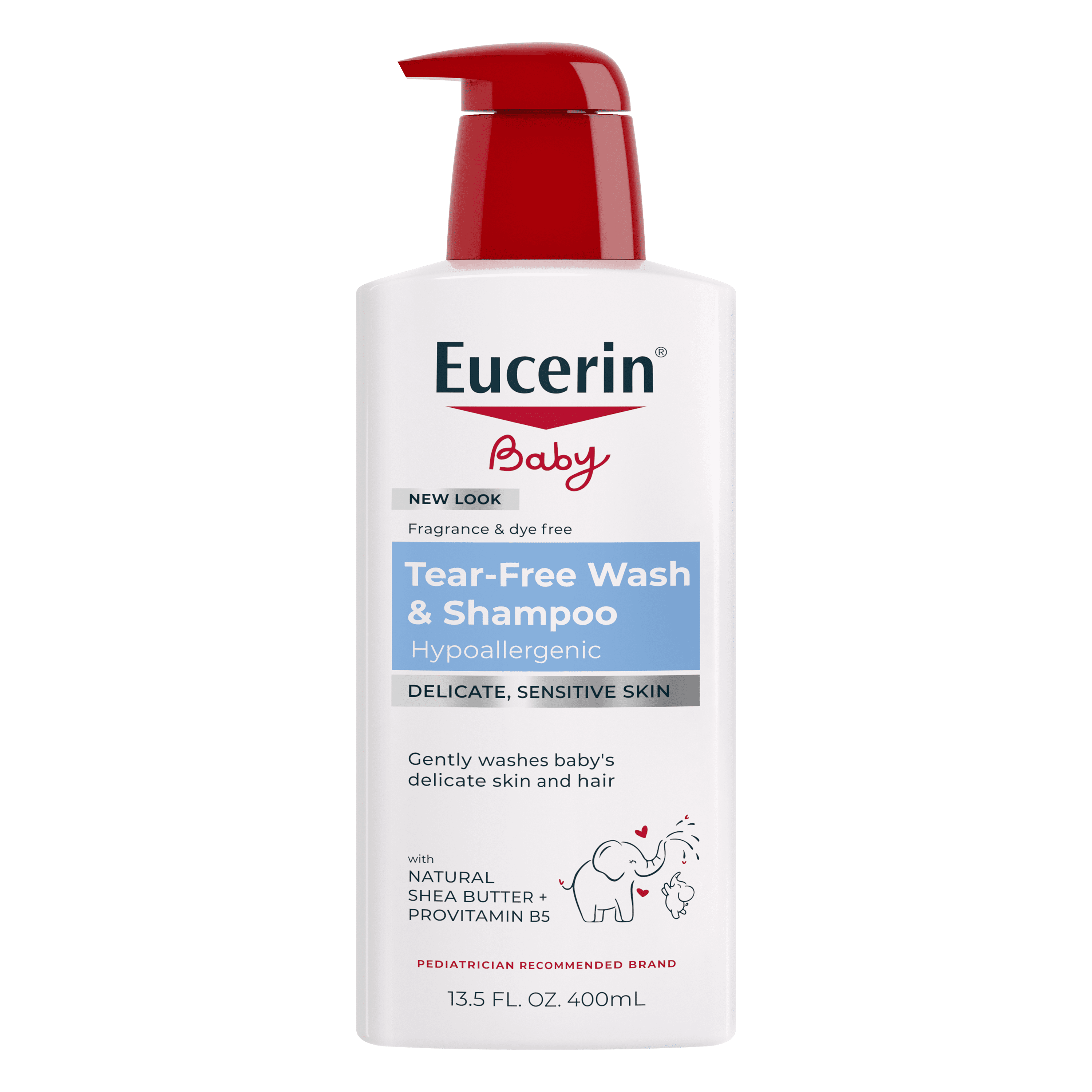 Eucerin Baby Wash and Shampoo, Tear-Free Hypoallergenic Cleanser for Sensitive Skin (13.5 fl oz) 0ts8m