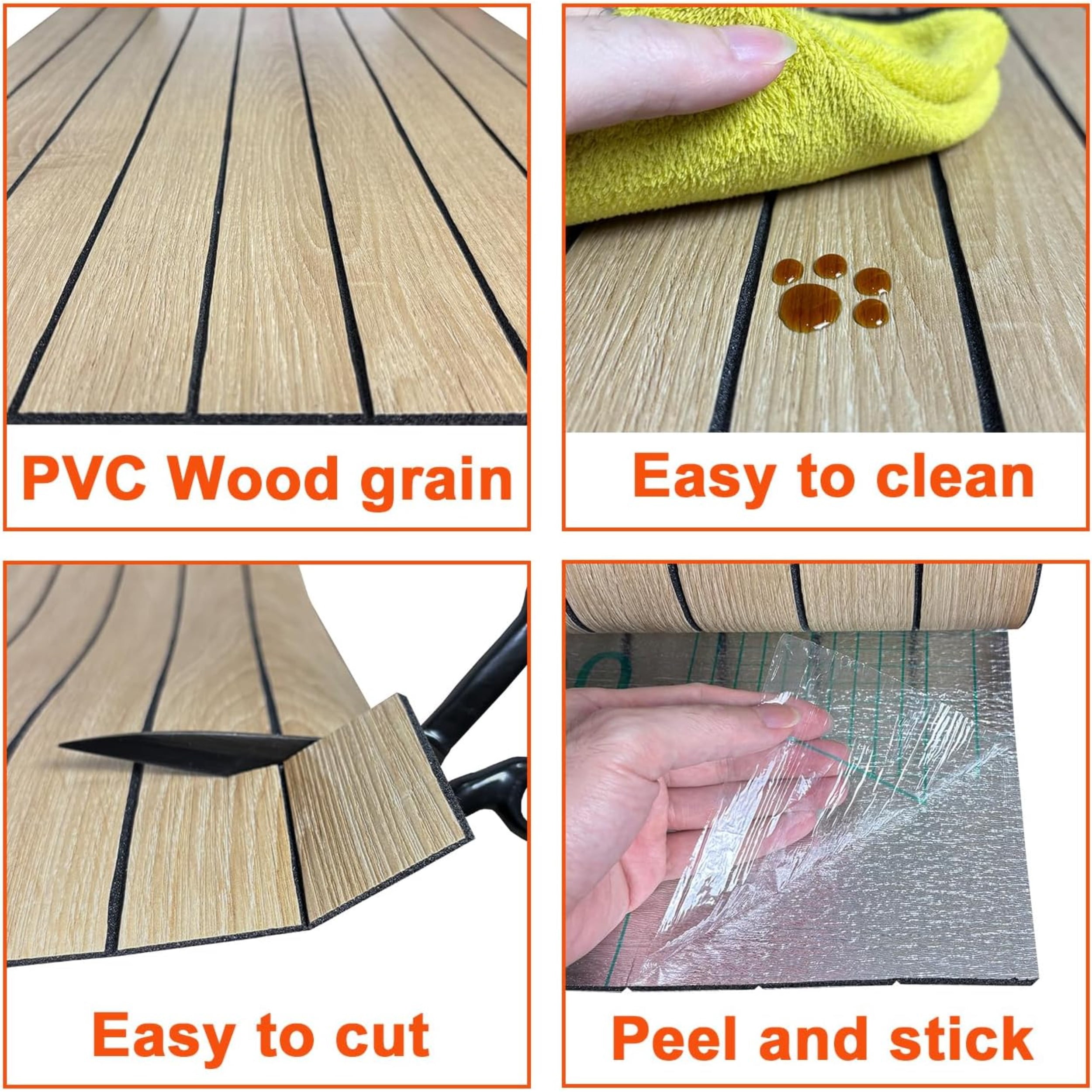 Generic Peel and Stick PVC Slat Wall Panel, Self-Adhesive Faux Oak Wood Grain 3D Decorative Wall Covering (Brown, 118 in x 15.75 in) wp6ev