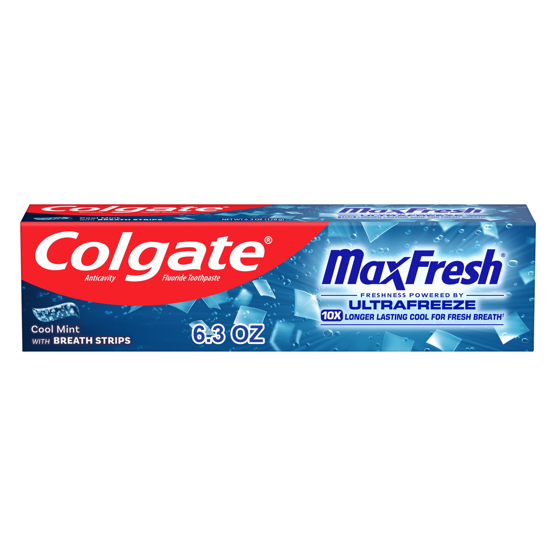 Colgate Max Fresh Whitening Toothpaste with Mini Breath Strips, Cool Mint (6.3 oz) hy70f