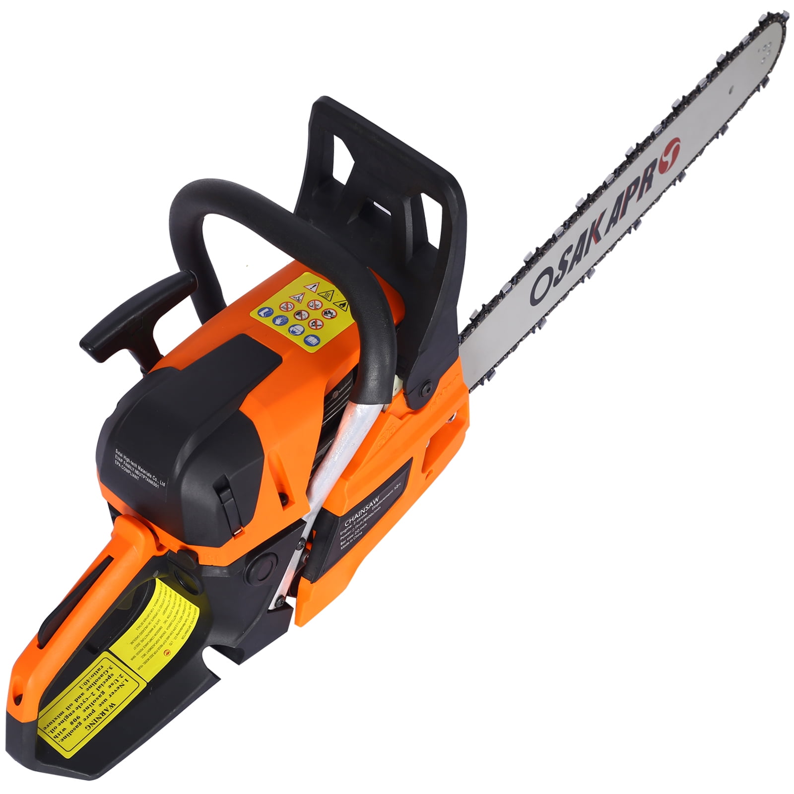Seizeen Gas Chainsaw, 52cc 2.6HP Gasoline Powered Tree Pruning Saw with 20 in Bar (Orange, 20 in) 29wqt