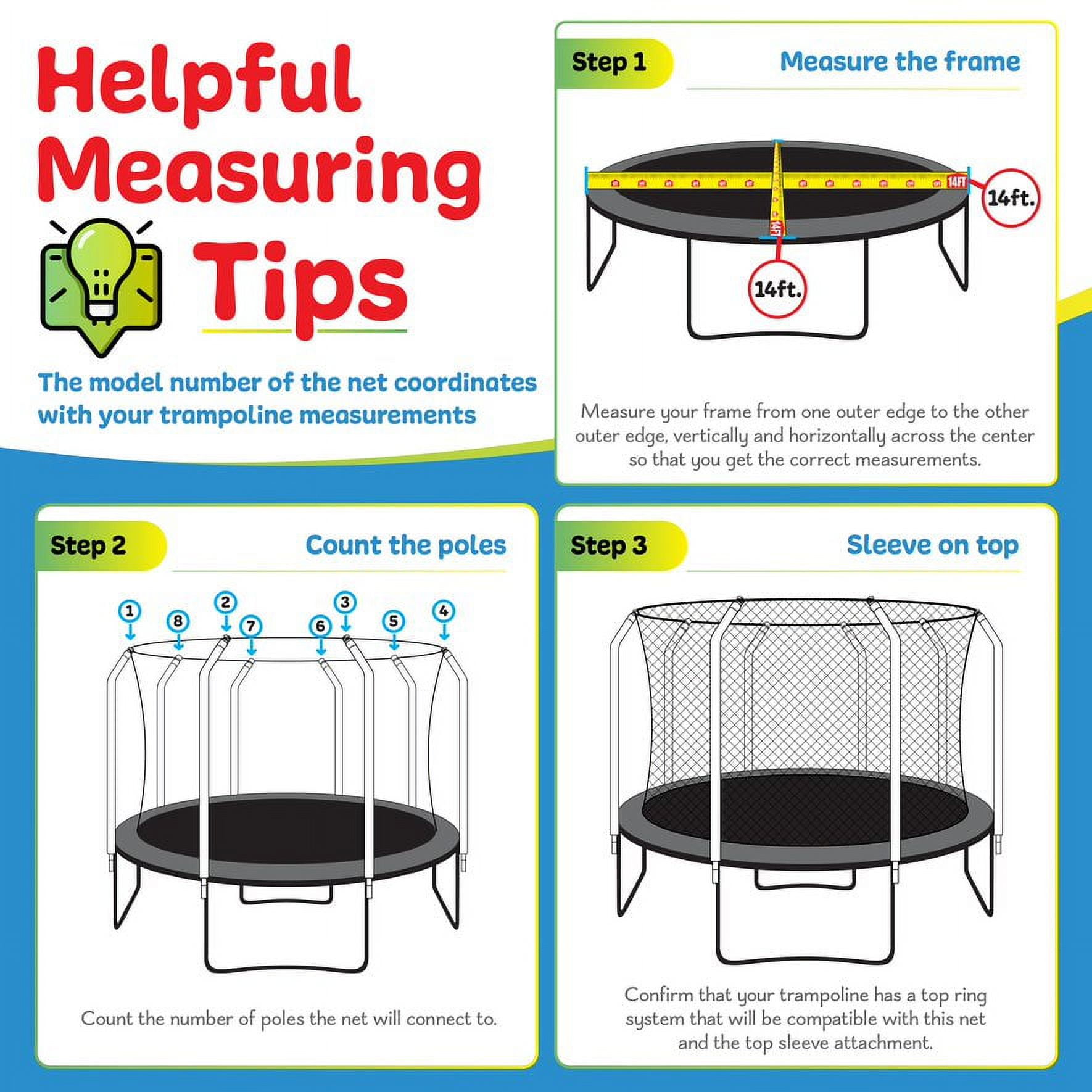 Machrus Upper Bounce 14 ft Trampoline Safety Net Replacement (Black, 14 ft) 3gmv0