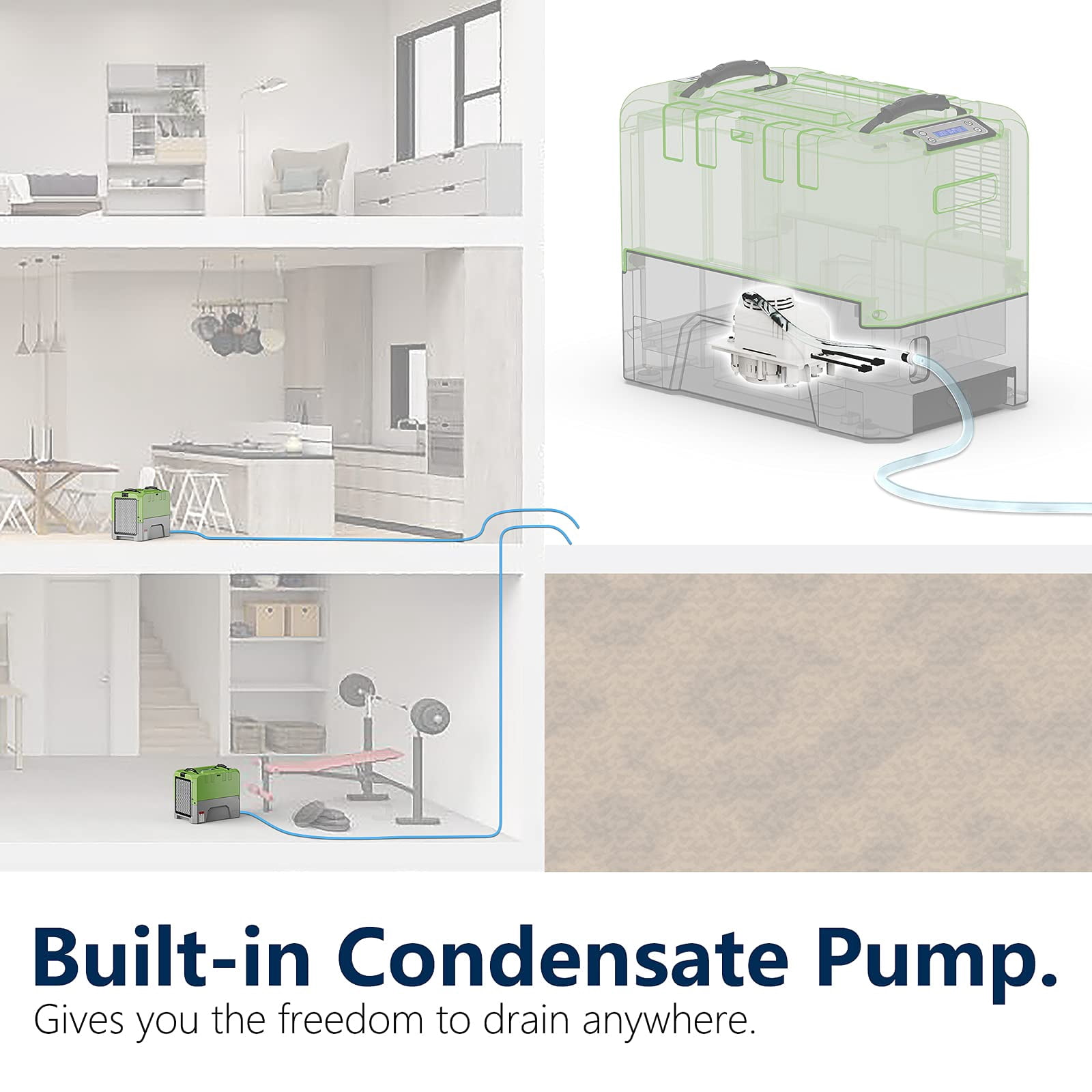 ALORAIR Commercial Dehumidifier with Wi-Fi, 180 PPD Industrial Moisture Removal for Water Damage Restoration (Green, 2,300 Sq. Ft.) 1ofql