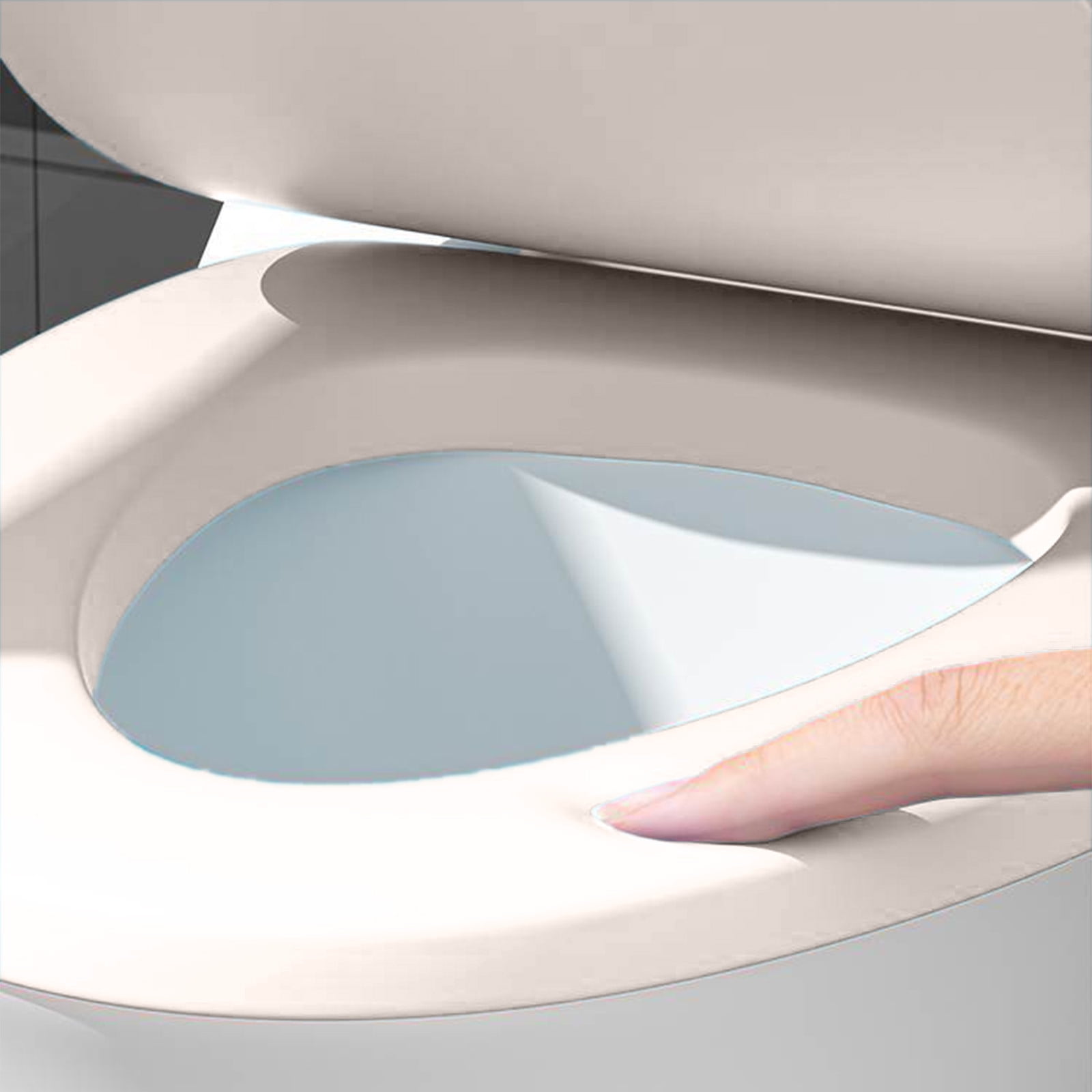 RoamHome Soft Close Round Toilet Seat, Quiet Slow-Closing Durable Plastic, Easy Install & Stable Design (White, 16x13 in) nr53o