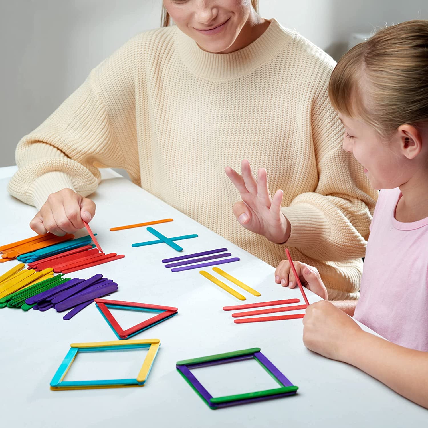 GUSTO Colored Craft Sticks for DIY Arts and School Projects (Assorted Colors, 1000 Count) 2mbxa