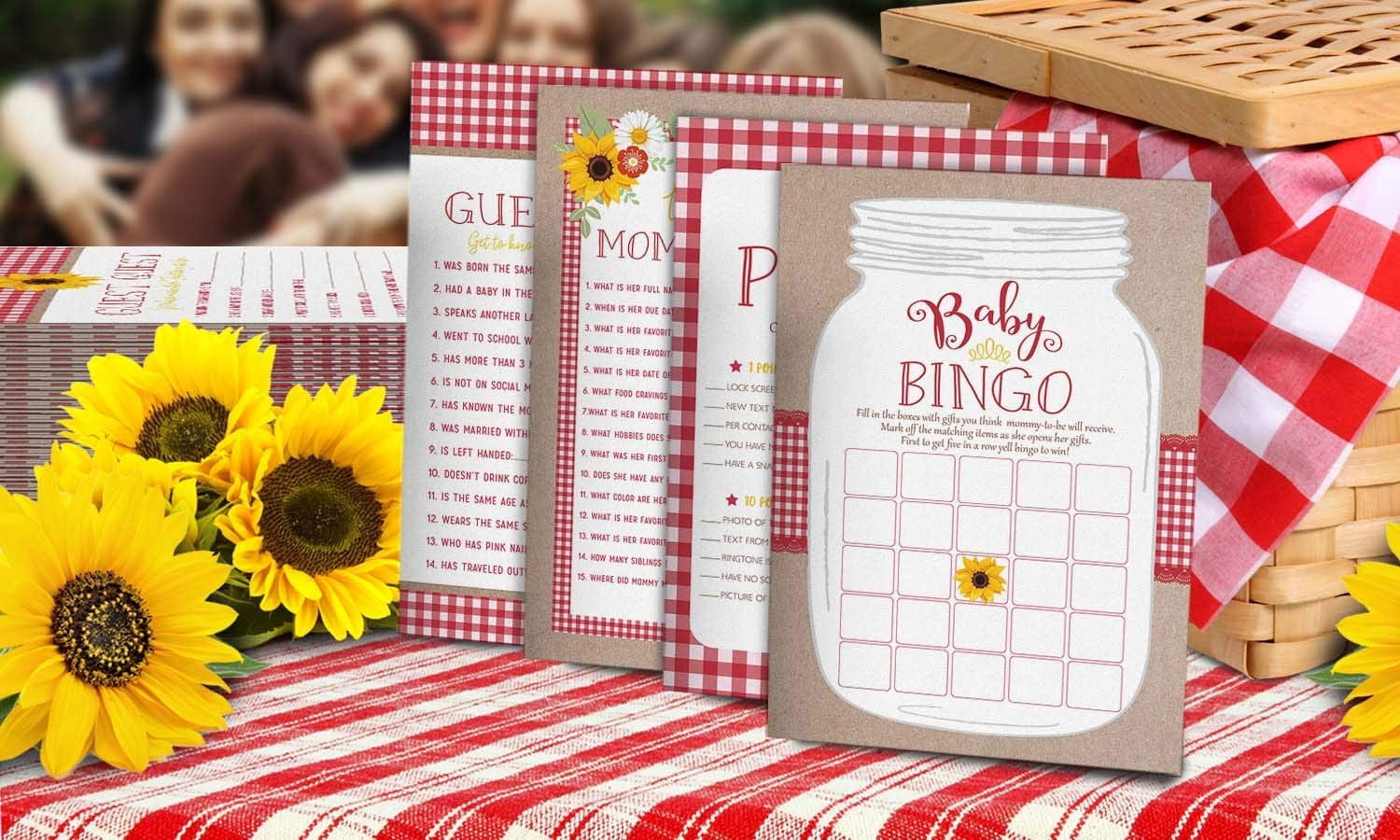 Your Main Event Prints BBQ Baby Shower Games Activity Set (4-Game Pack, 5 in x 7 in) jgpp4