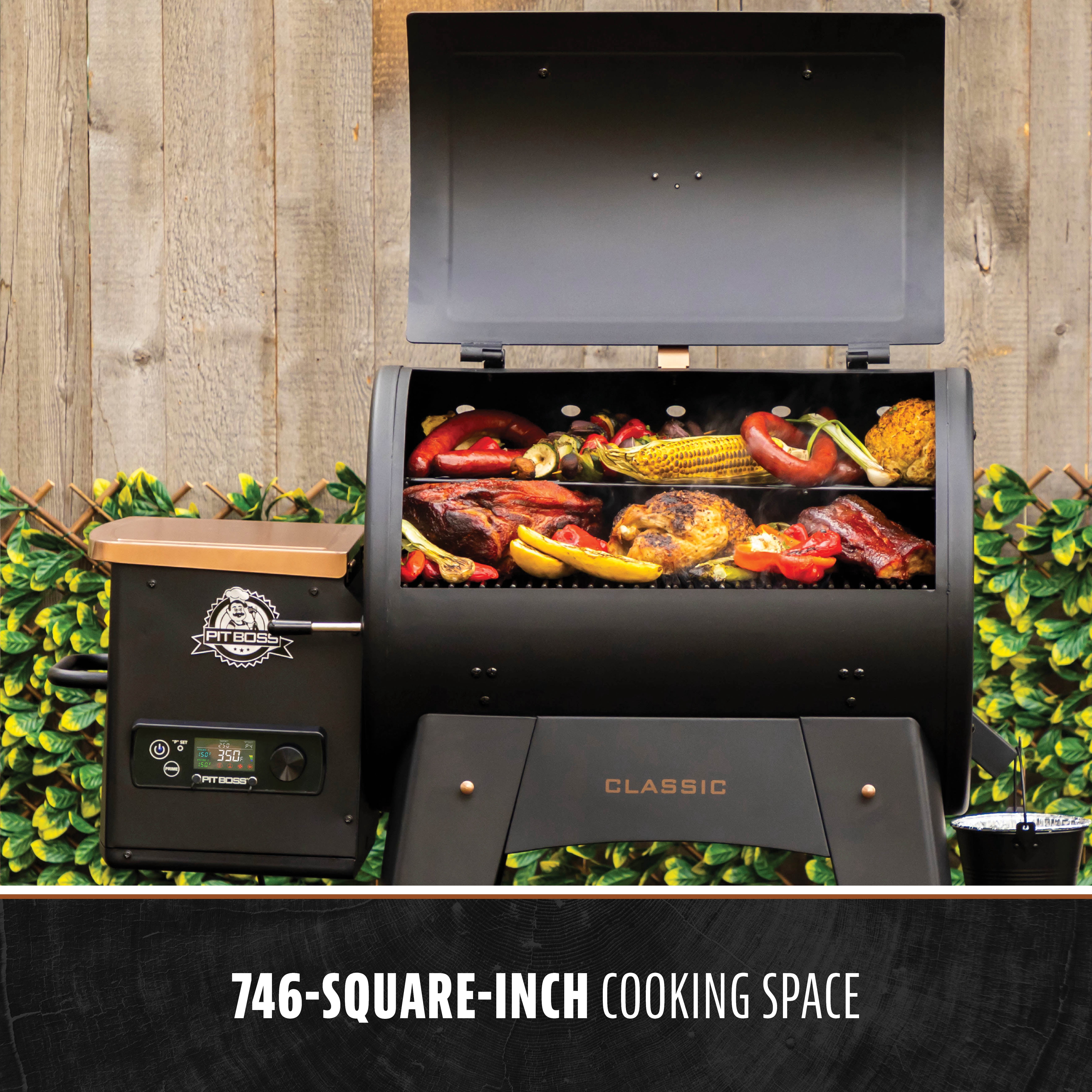 Pit Boss Onyx Series Wood Fired Pellet Grill and Smoker (Black, 746 sq in) xhgjr