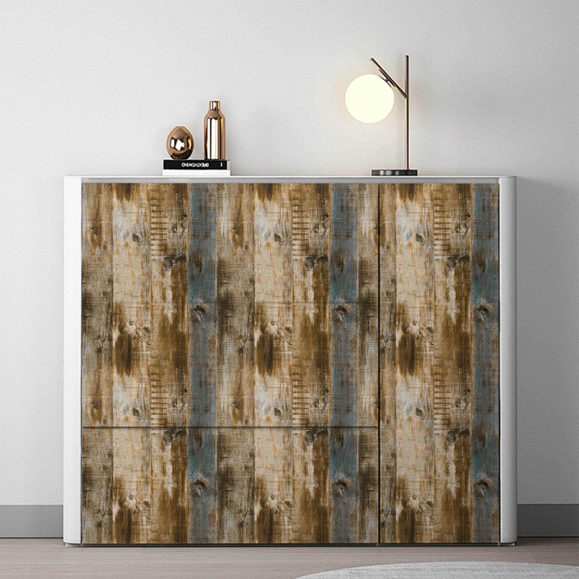 Abyssaly Wood Grain Peel and Stick Wallpaper, Waterproof Self-Adhesive Decorative Contact Paper for Home Decor (Brown, 17.7 in x 118 in) wmhb9