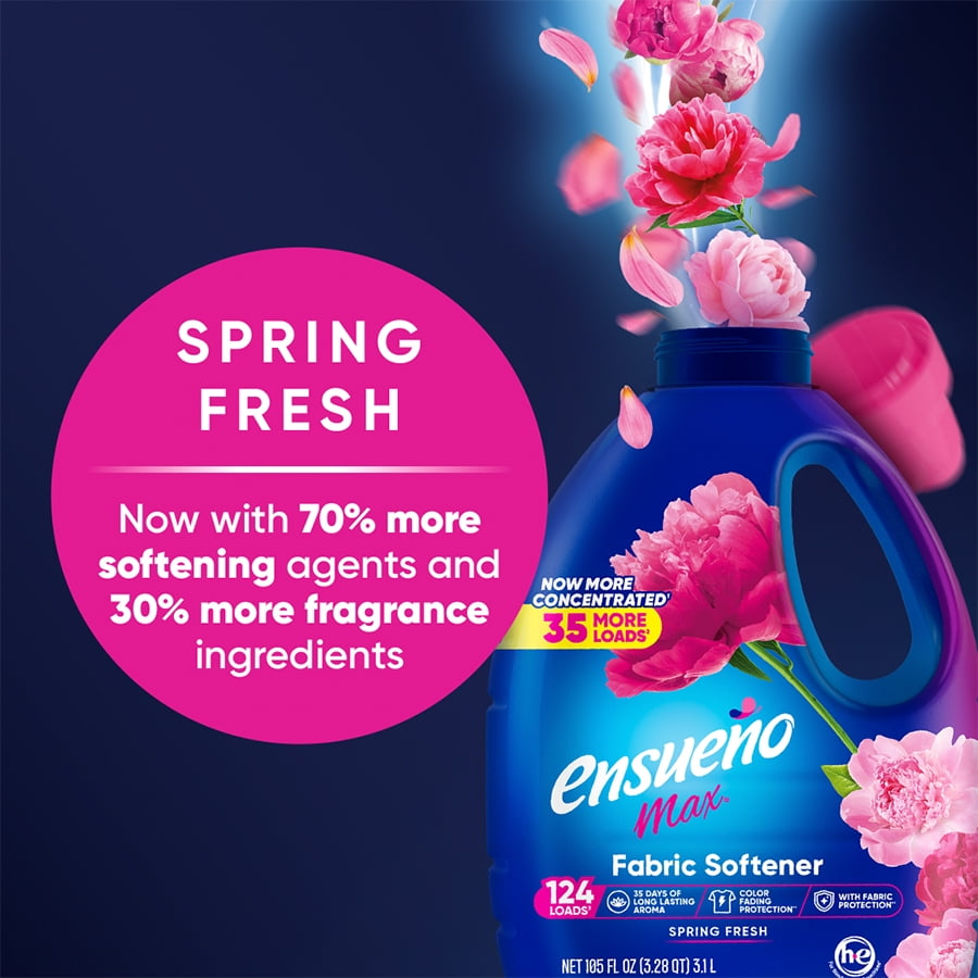 Ensueno Spring Fresh Fabric Softener, Long-Lasting Microcapsule Scent Technology (105 oz) qa6mm