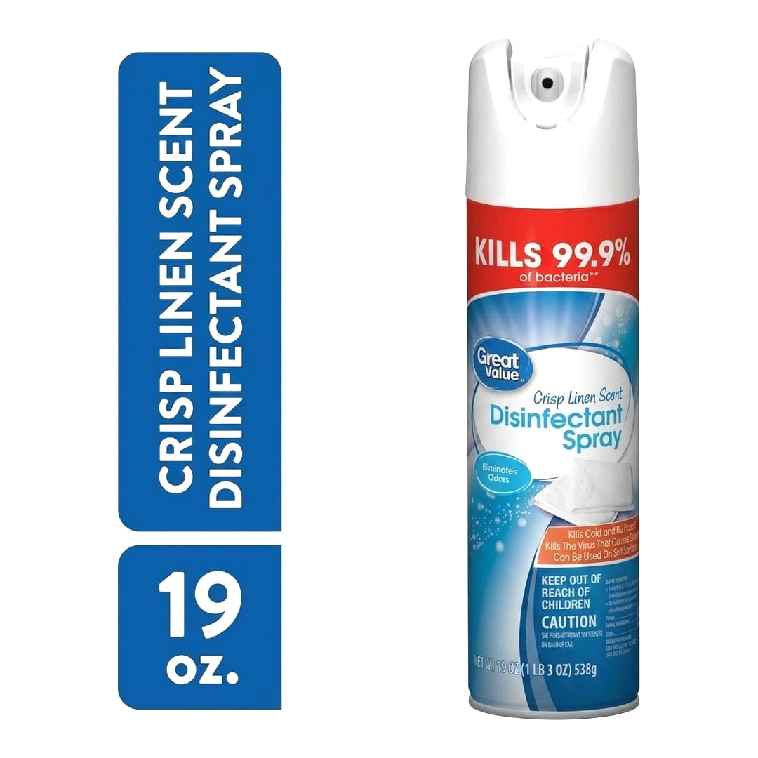 Great Value Disinfectant Spray Crisp Linen (19 oz) 14803