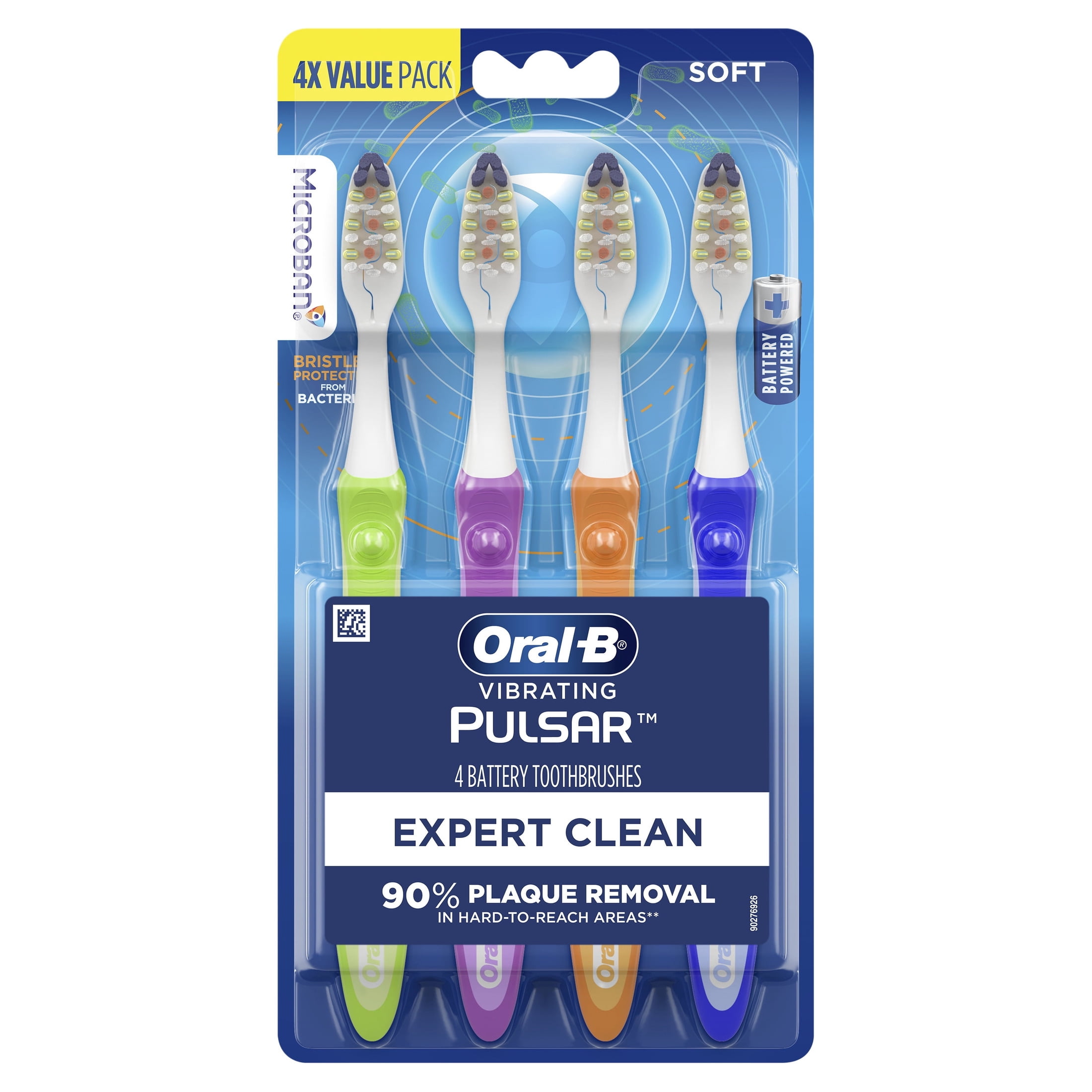 Oral-B Pulsar Expert Clean Battery Powered Toothbrush, Soft Bristles (4 Count) p914c