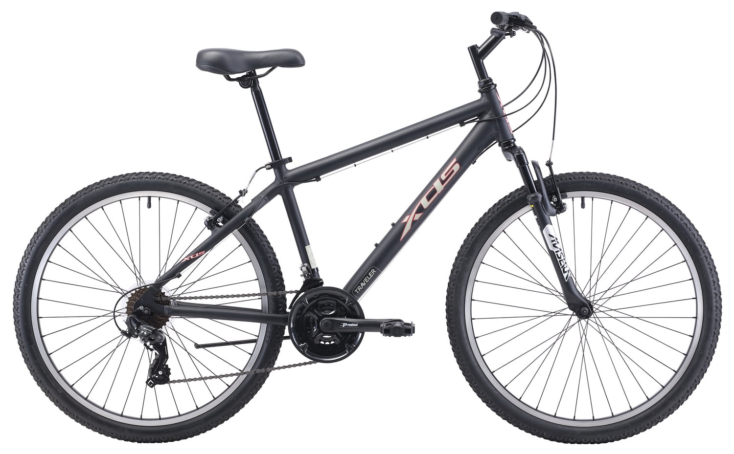XDS Traveler Mountain Bike, 21-Speed Aluminum Frame, All-Terrain Performance (Matt Black, 26 in) p5tvc