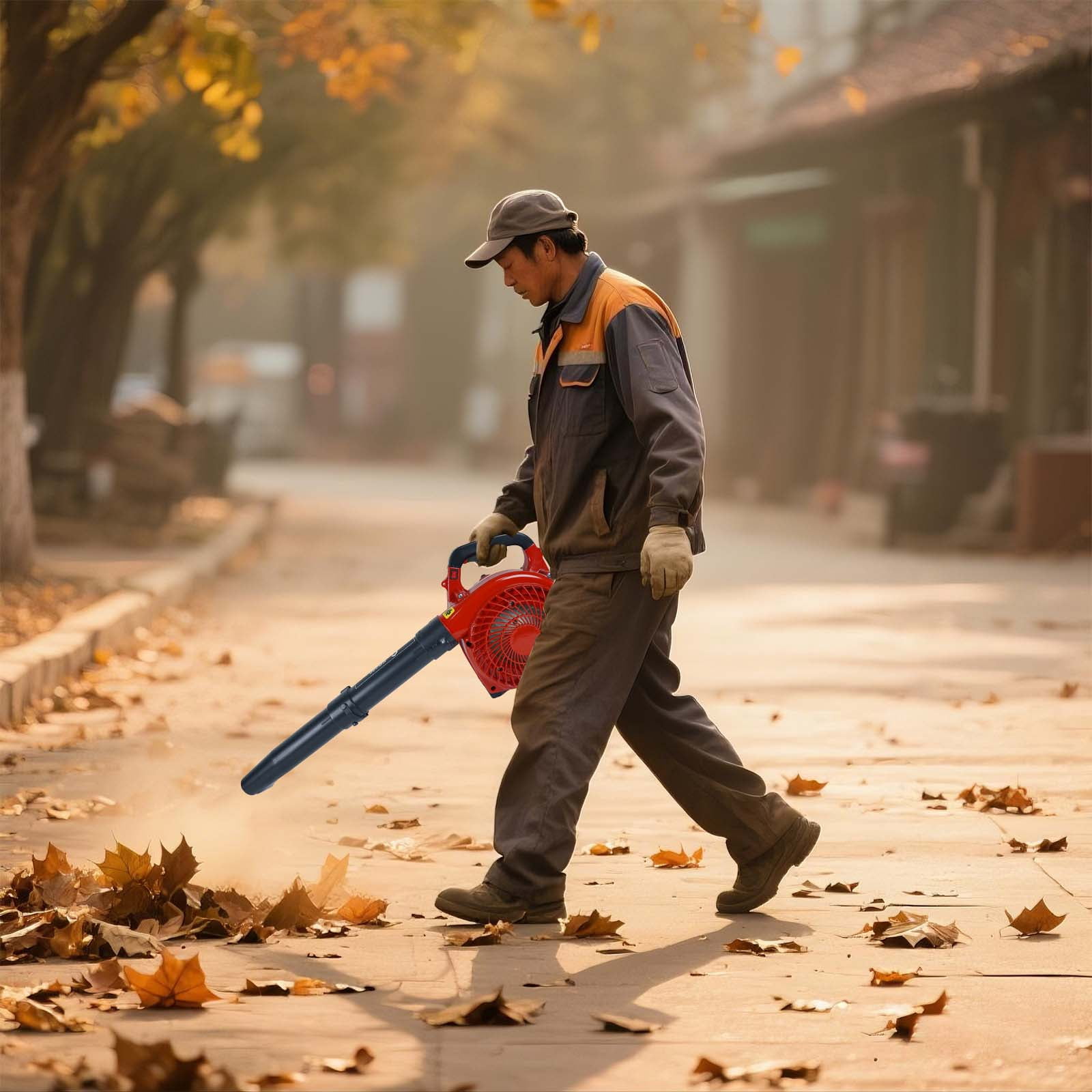 WildBreak Handheld Gas Leaf Blower, Powerful 28cc Engine, 490 CFM Air Volume, 180 mph Air Speed (Red) h5q2p