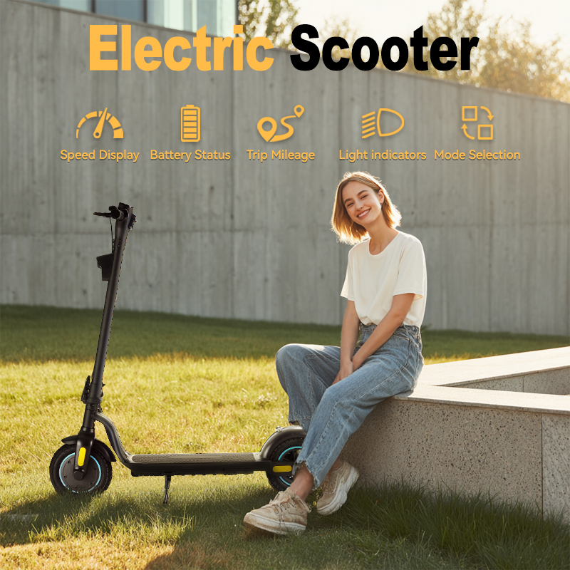 TOXOZERS Electric Scooter with 10-inch Tires, 350W Motor, 19 MPH Max Speed, App Connectivity (Black, 19 Miles Range) knhu2