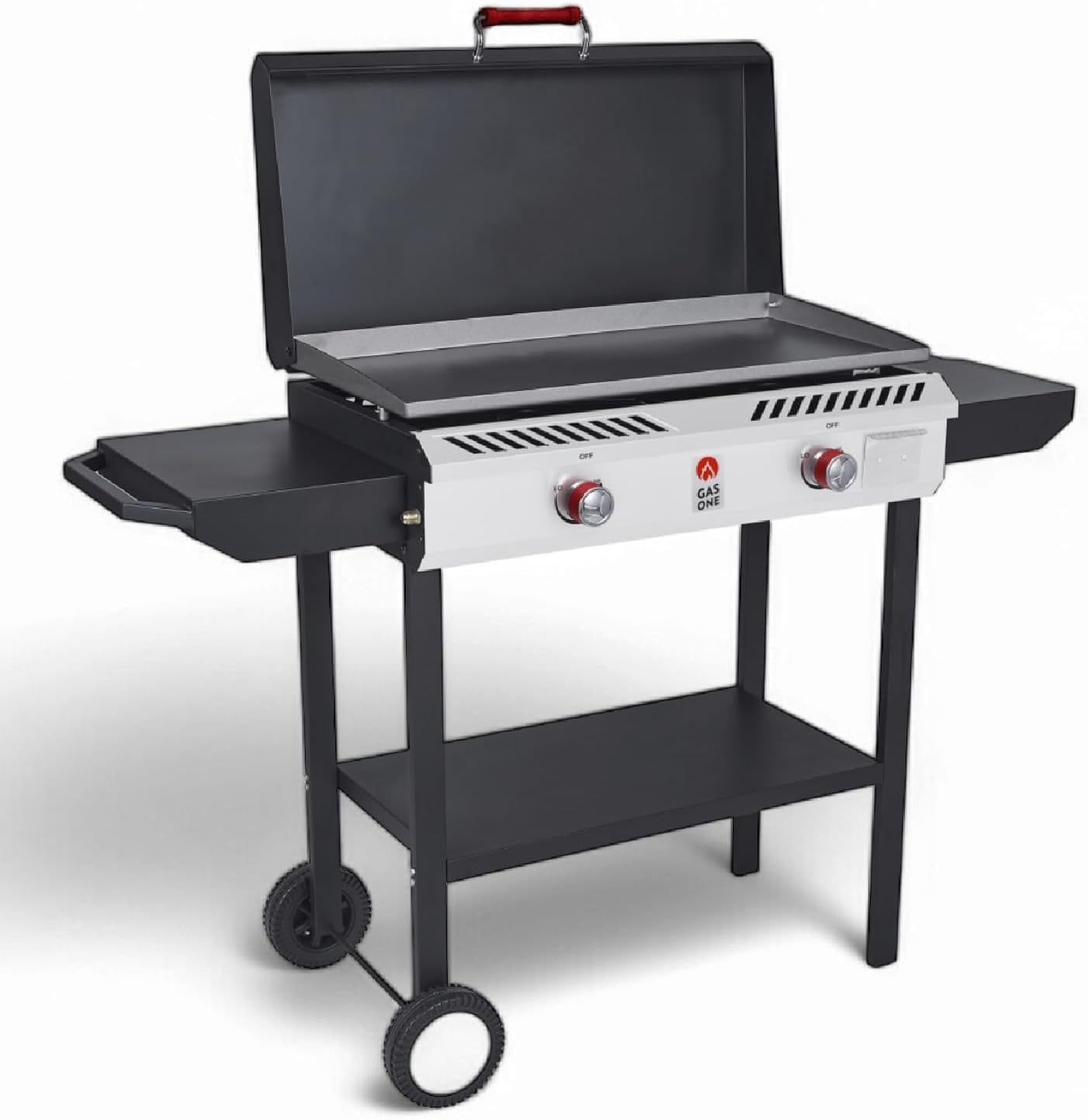 Gas One 2-Burner Propane Gas Griddle and Stove Combo with Flat Top Grill (Black, 2-Burner) 34ybv