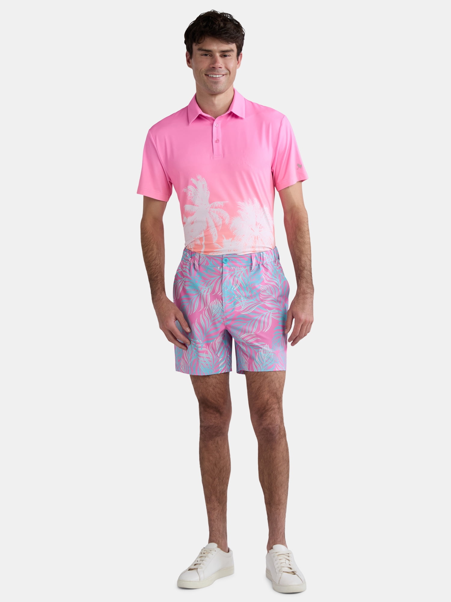 Birdie Bound Men's Novelty Printed Golf Shorts, Performance Stretch Fabric (Pink, XS-5XL) ebqhn