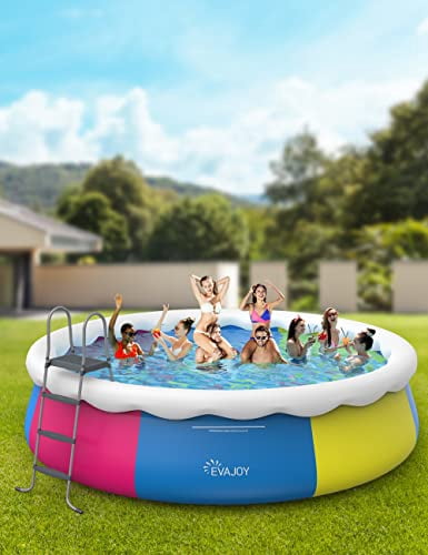 Evajoy Inflatable Above Ground Swimming Pool with Filter Pump (Blue, 18 ft x 48 in) s6wdh
