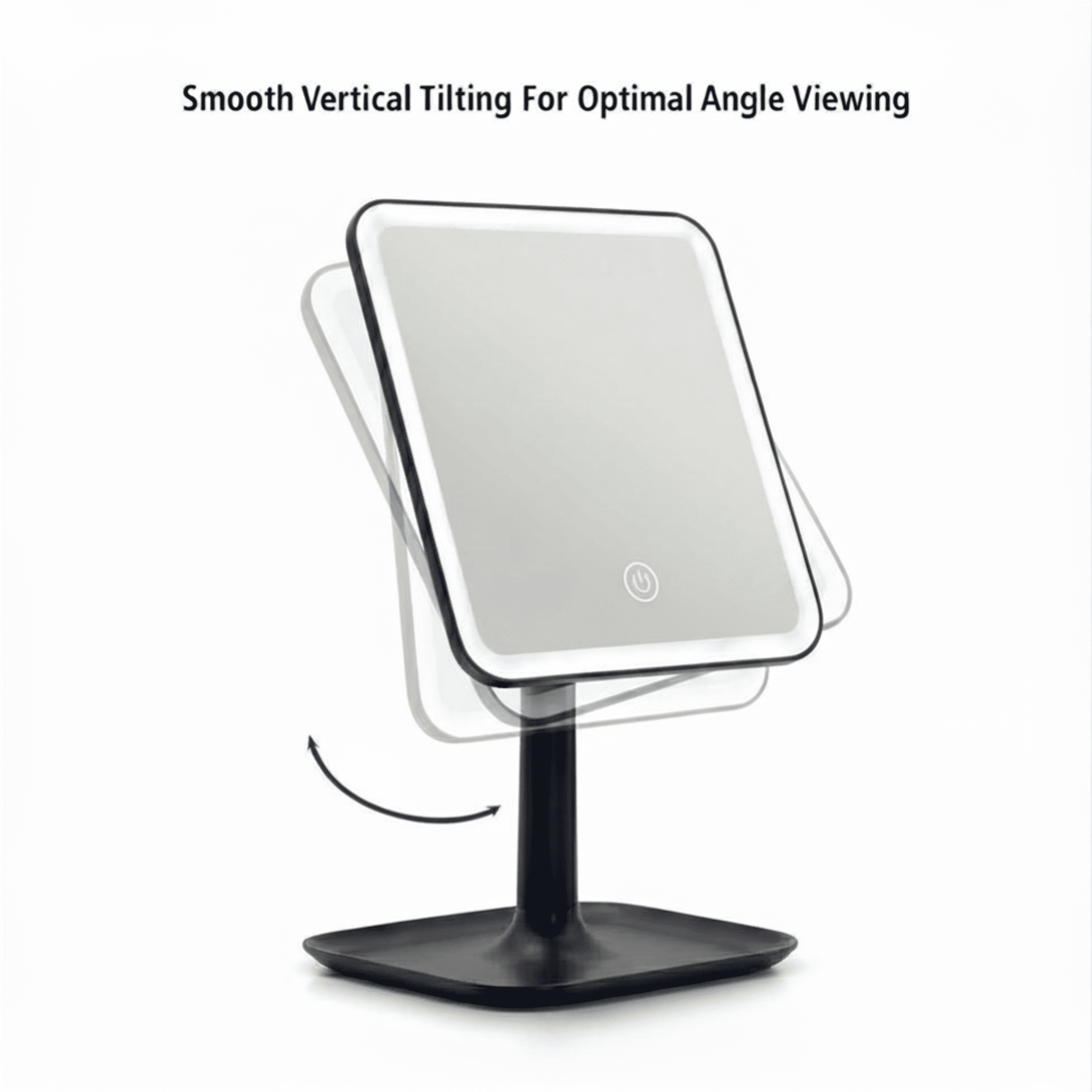 Mainstays LED Lighted Vanity Makeup Mirror with 5X Magnification and Storage Tray (Black, 1 Unit) vwn10