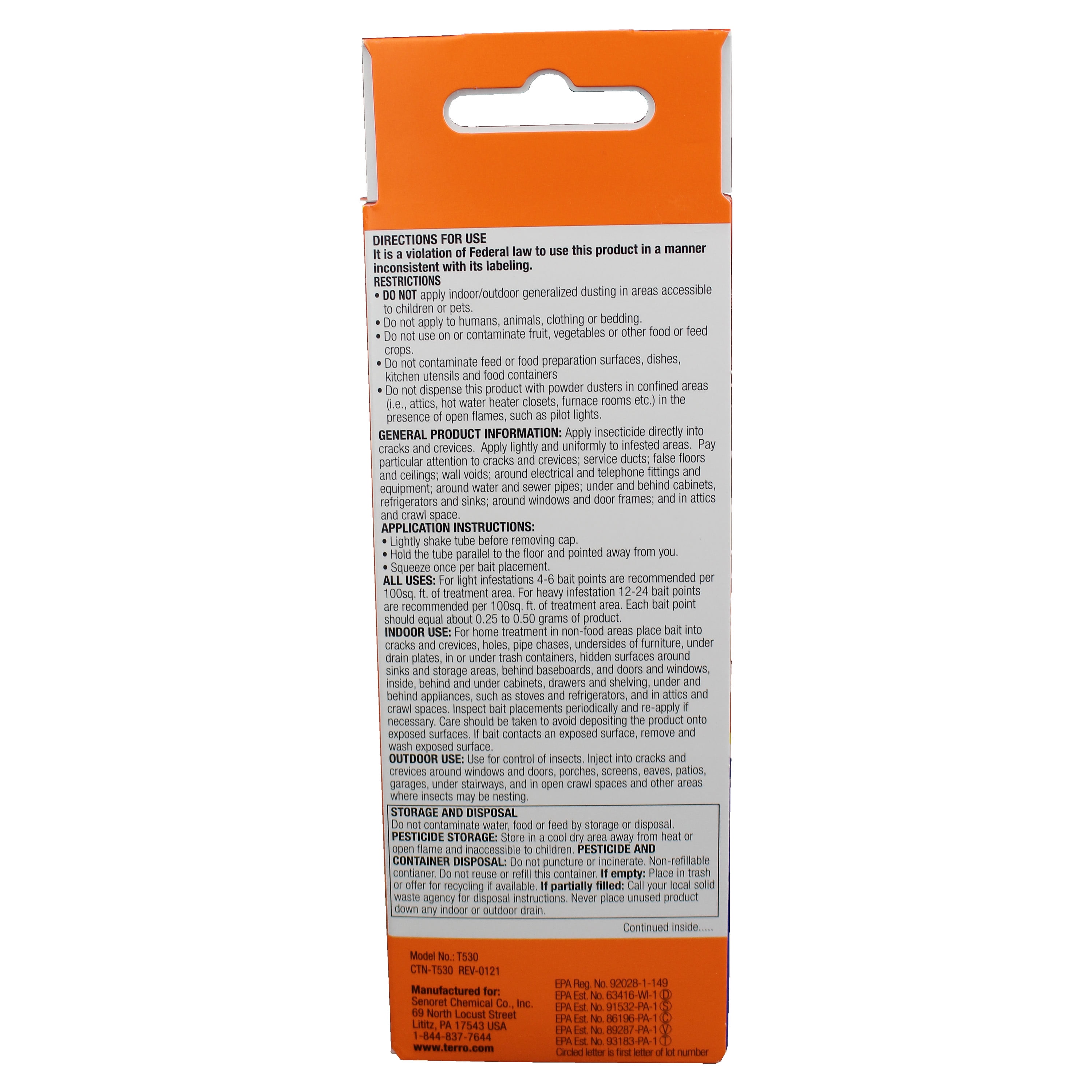 TERRO Roach Bait Powder with Precision Applicator (Indoor and Outdoor Use, 150 Placements) qcpnr