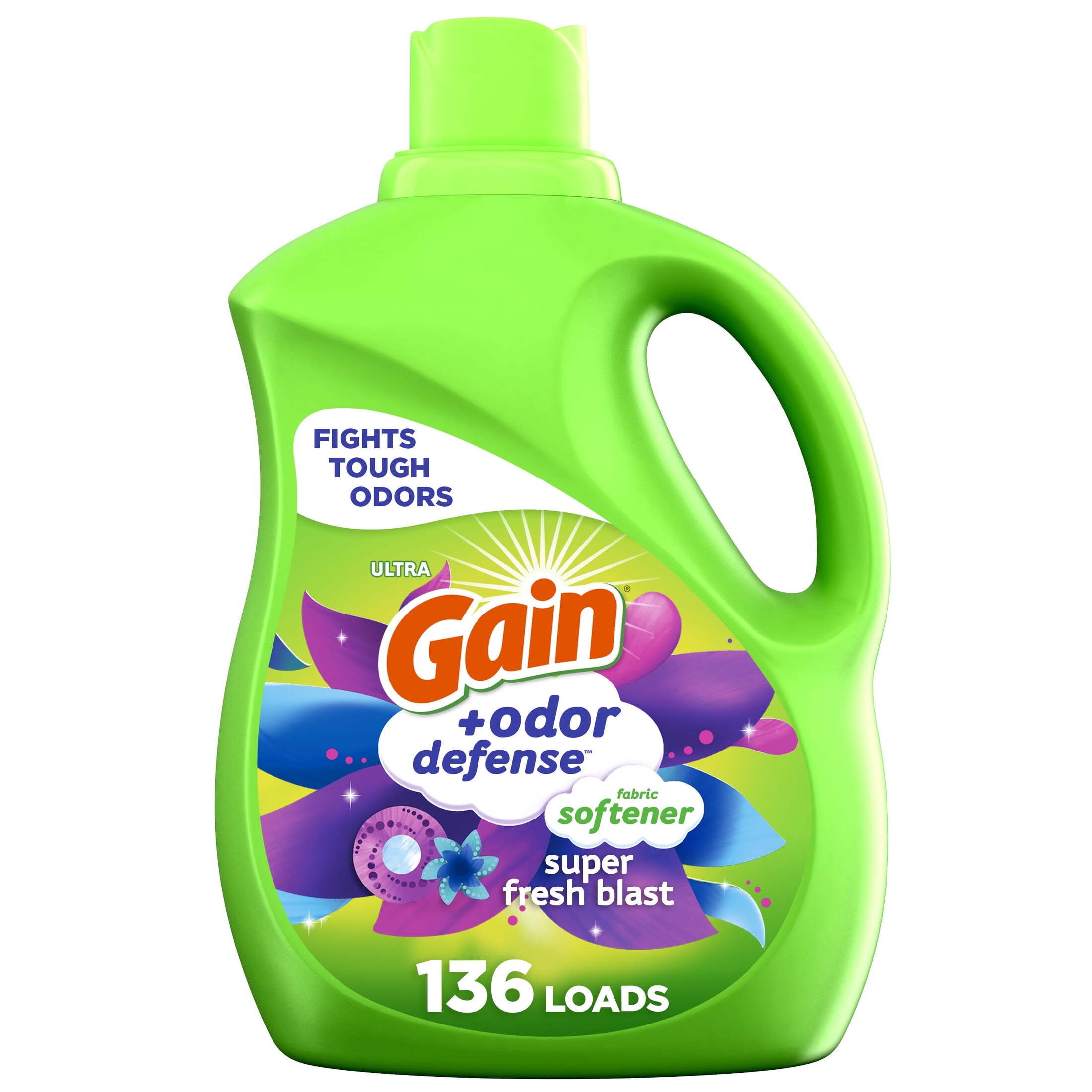 Gain Odor Defense Liquid Fabric Softener and Conditioner, Super Fresh Blast (4 Pack, 100 fl oz) dsywn