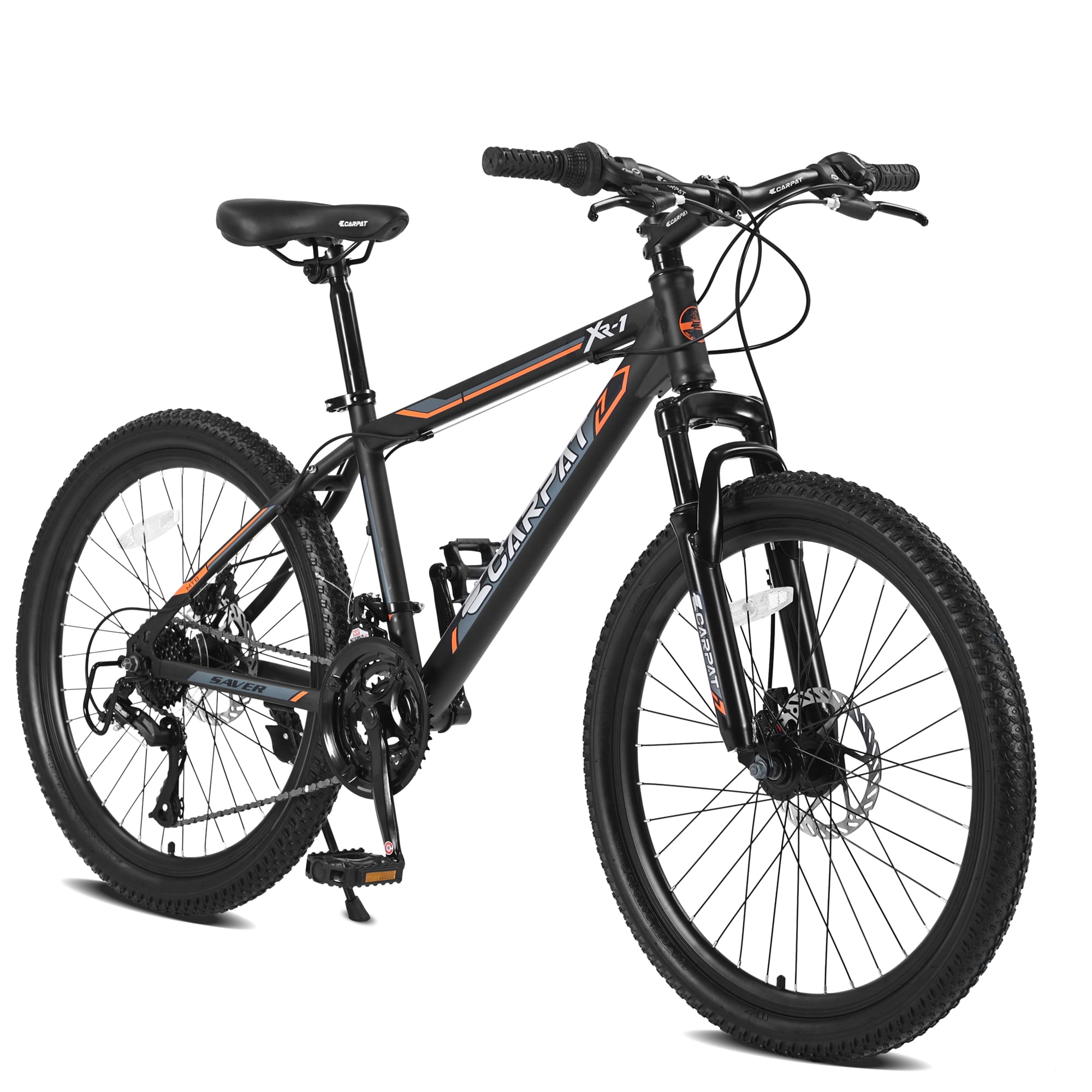 Direct Wicker 24 in Mountain Bike, Shimano 21-Speed Steel Frame MTB with Dual Disc Brakes (Black and Yellow, 24 in) 6e679
