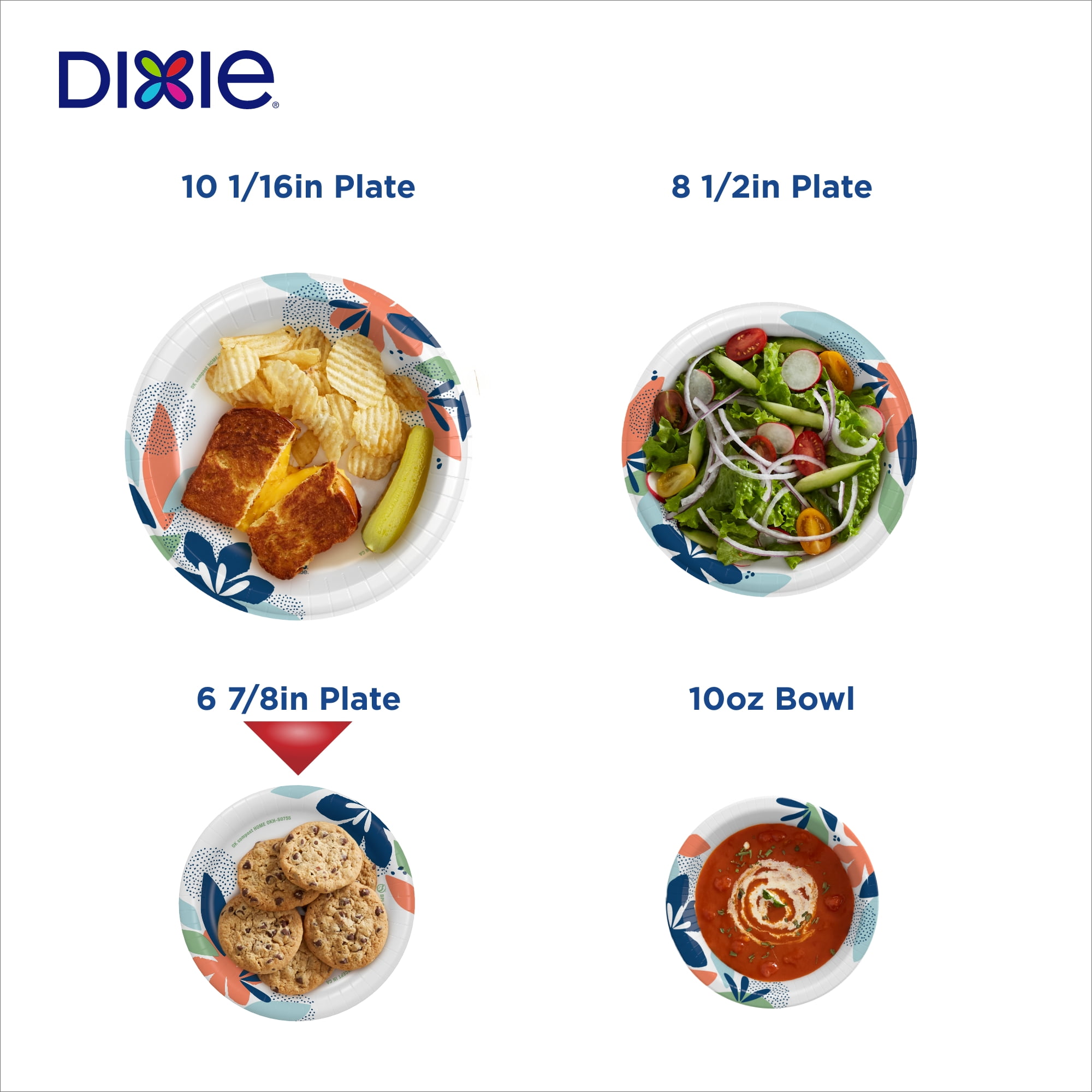 Dixie Disposable Paper Plates, Soak-Proof Heavy-Duty Snack Plates (White, 50 Count, 6.8 in) jh1yi