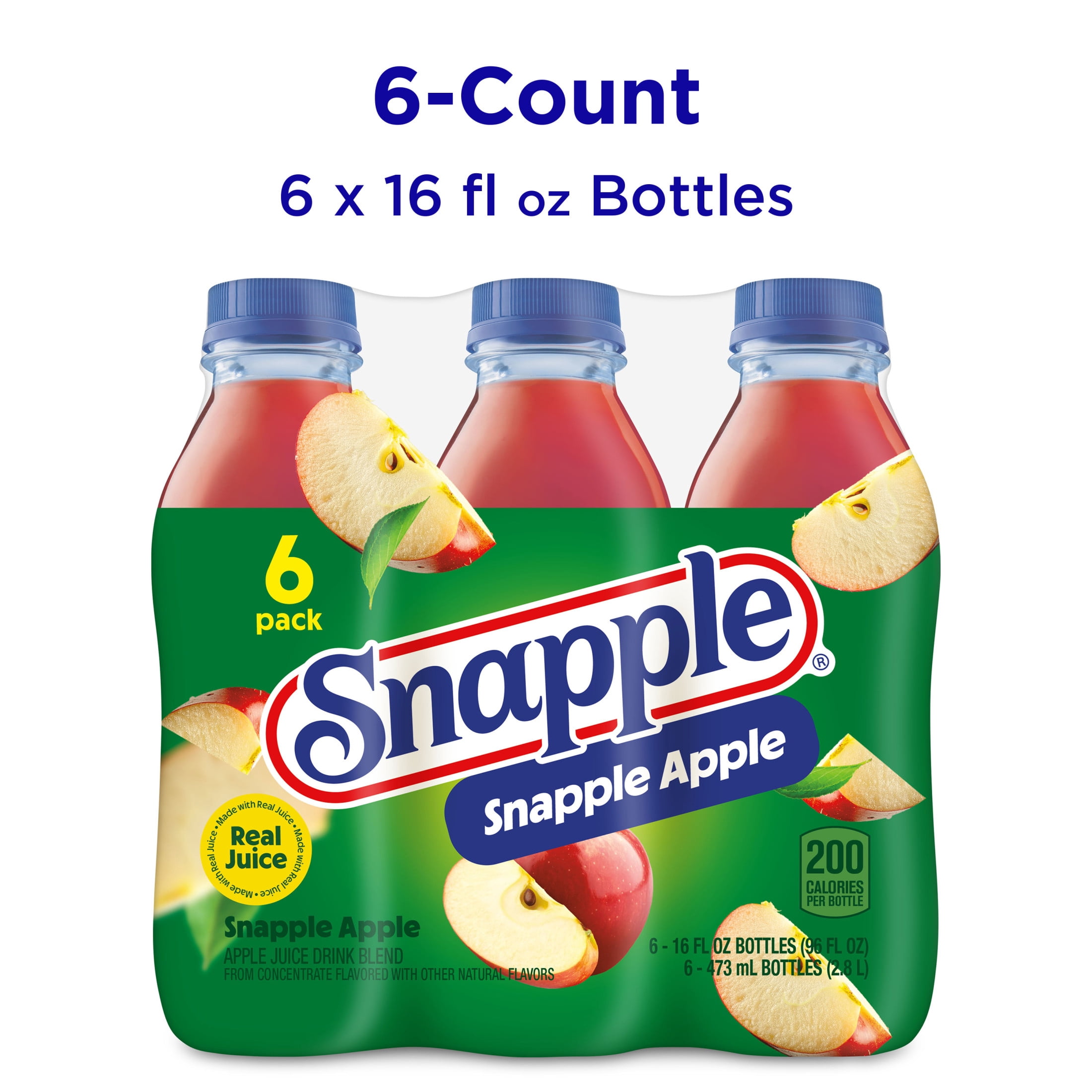 Snapple Apple Juice Drink, Crisp Refreshing Fruit Beverage (6 Pack, 16 fl oz) jide6