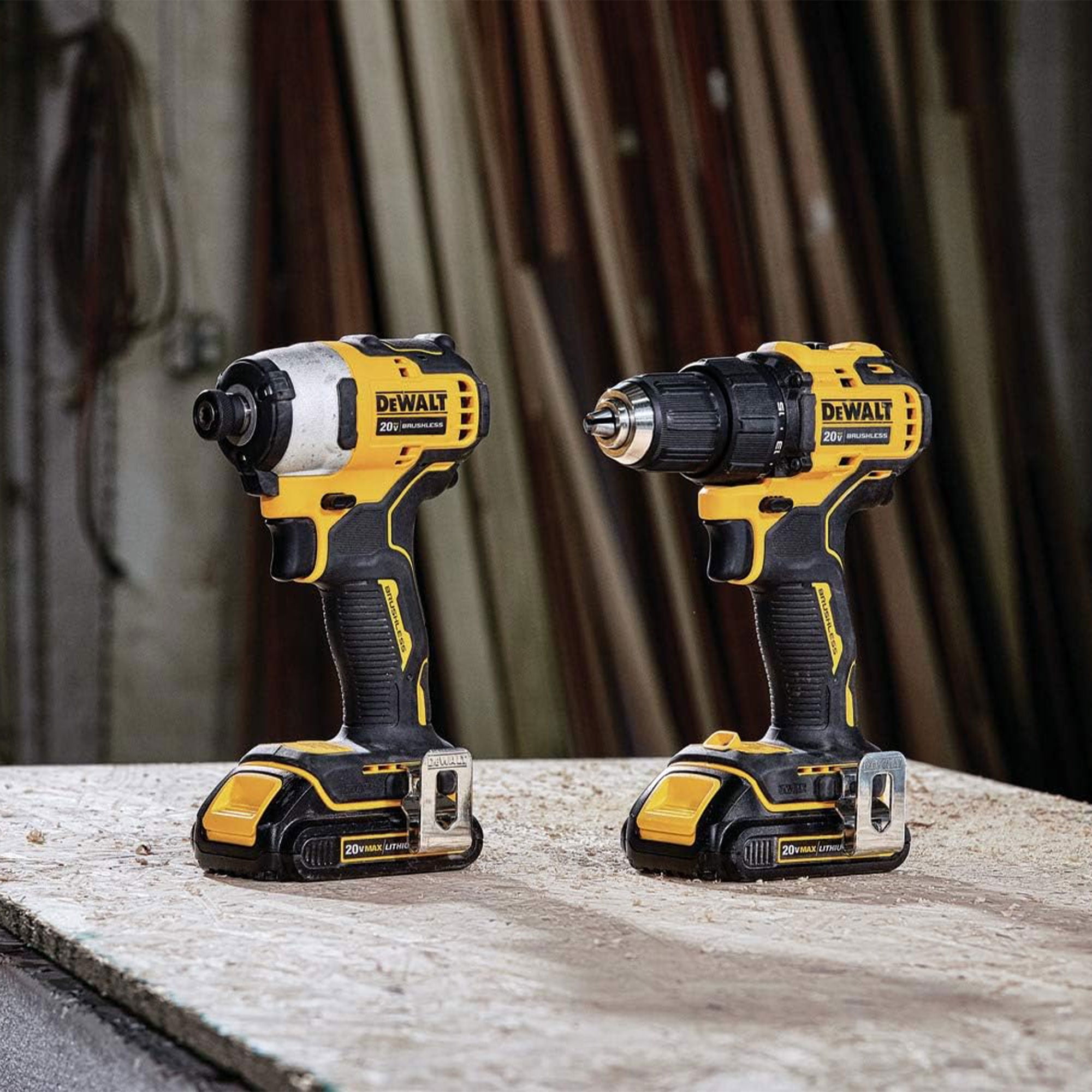 DEWALT ATOMIC 20V MAX Cordless Drill and Impact Driver Combo Kit (Yellow, 2-Tool Set) a88h6