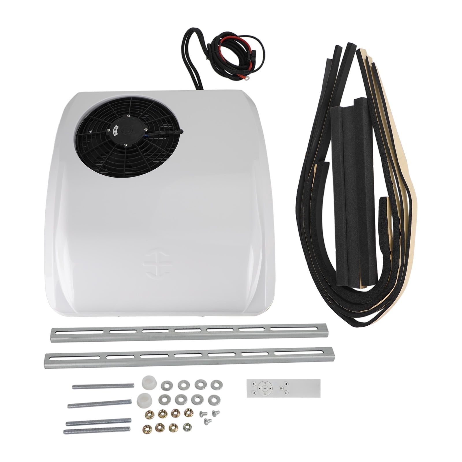 Topteng RV Rooftop Air Conditioner and Heat Pump System with Remote Control (White, 26.2x28.3x6.3 in) l651r