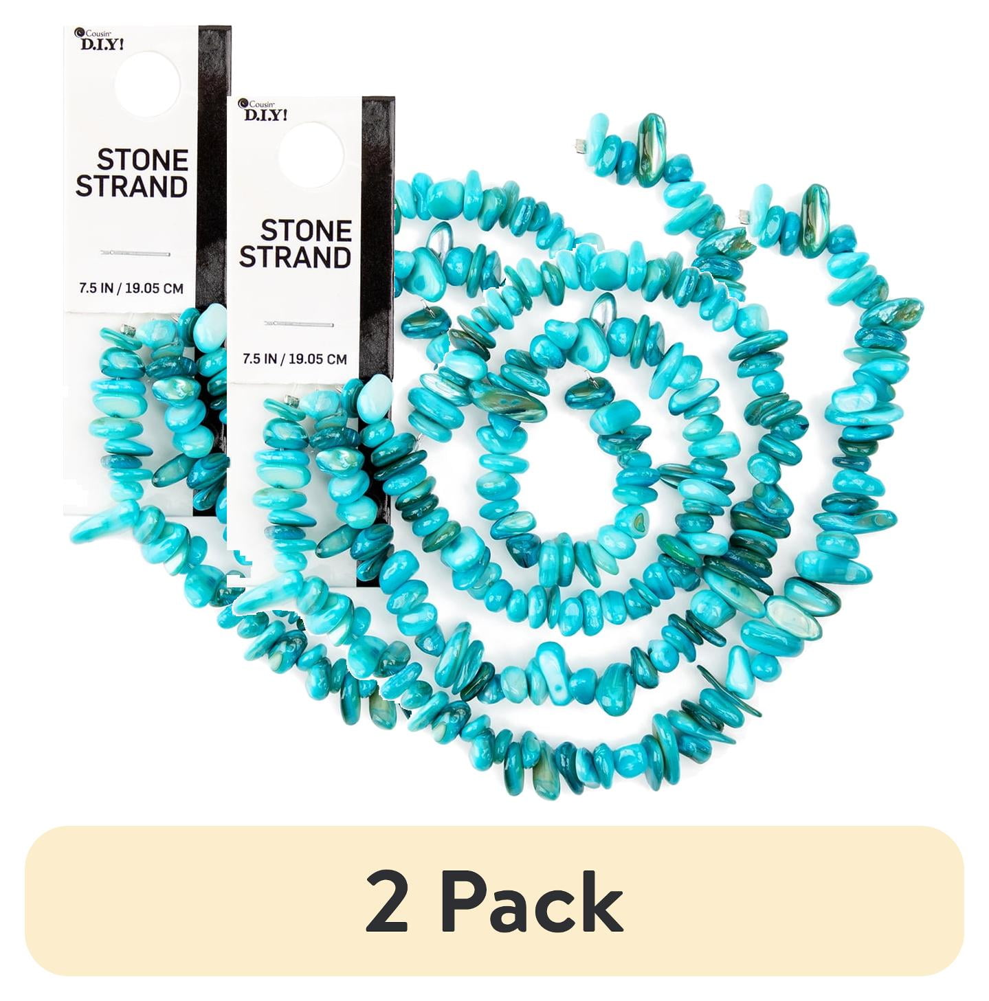 Cousin DIY Shell Bead Strand Set, Jewelry Making Craft Supplies, Turquoise Blue (2 Pack, 115 Pieces, 7.5 in) 0rz5r