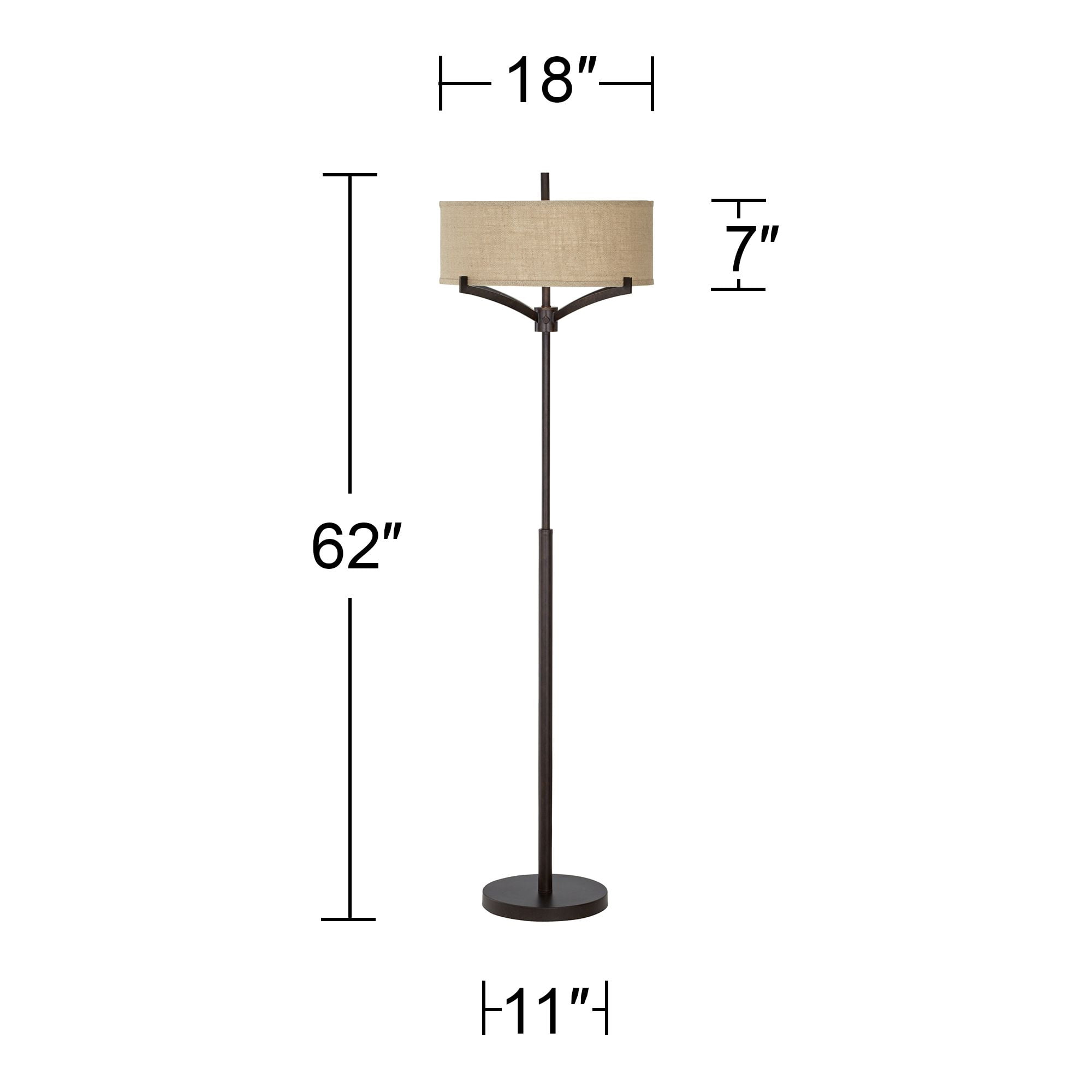 Franklin Iron Works Tremont Mid Century Modern Floor Lamp (Deep Bronze, 62 in) zpvrn