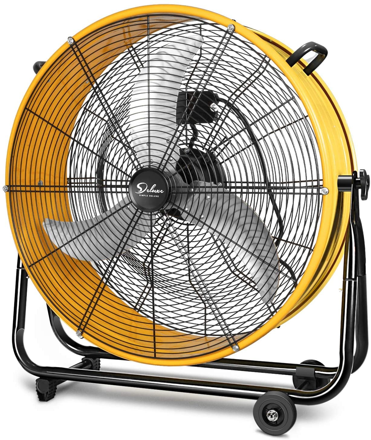 Simple Deluxe 30 in High-Velocity Industrial Drum Fan (Yellow, 30 in) 4dbsm