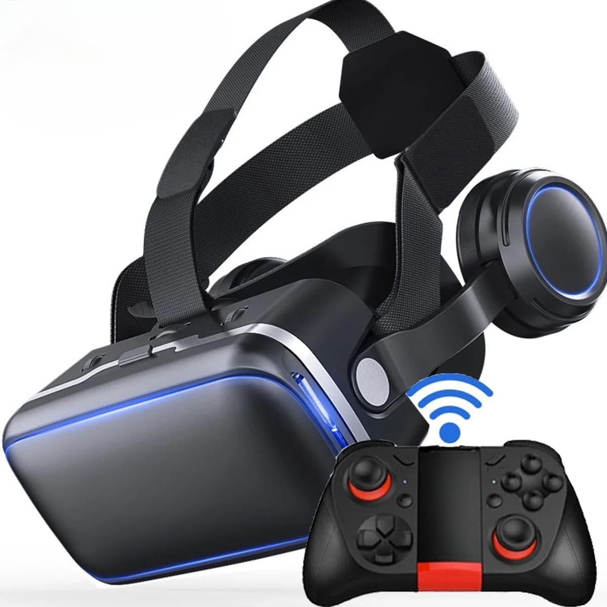 SIMIYA VR Headset with Remote Controller, 3D Virtual Reality Glasses for Gaming and Movies, Adjustable Focus Eye Care System (Black, 4.7-6.5 in) fsz5h