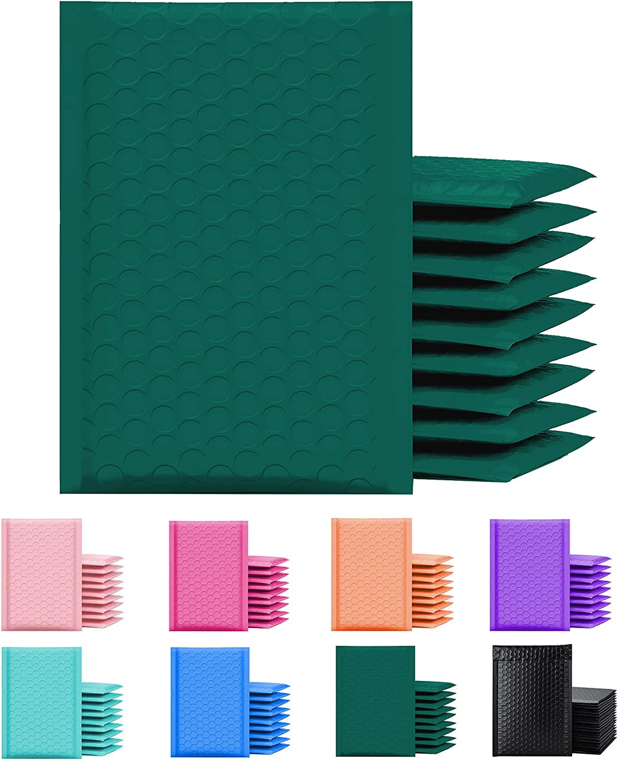Yens Poly Bubble Mailers, Self-Sealing Padded Shipping Envelopes for Packaging (Green, 8.5 x 11 in, 200 Pack) ndni8