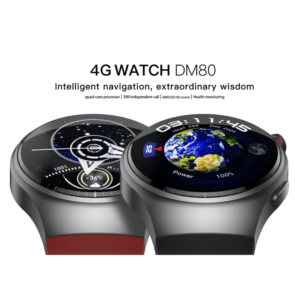 Rainbuvvy DM80 4G Smart Watch with AMOLED Display, GPS, Fitness Tracker, and Sleep Monitoring (Black, 1.43 in) nqwd4