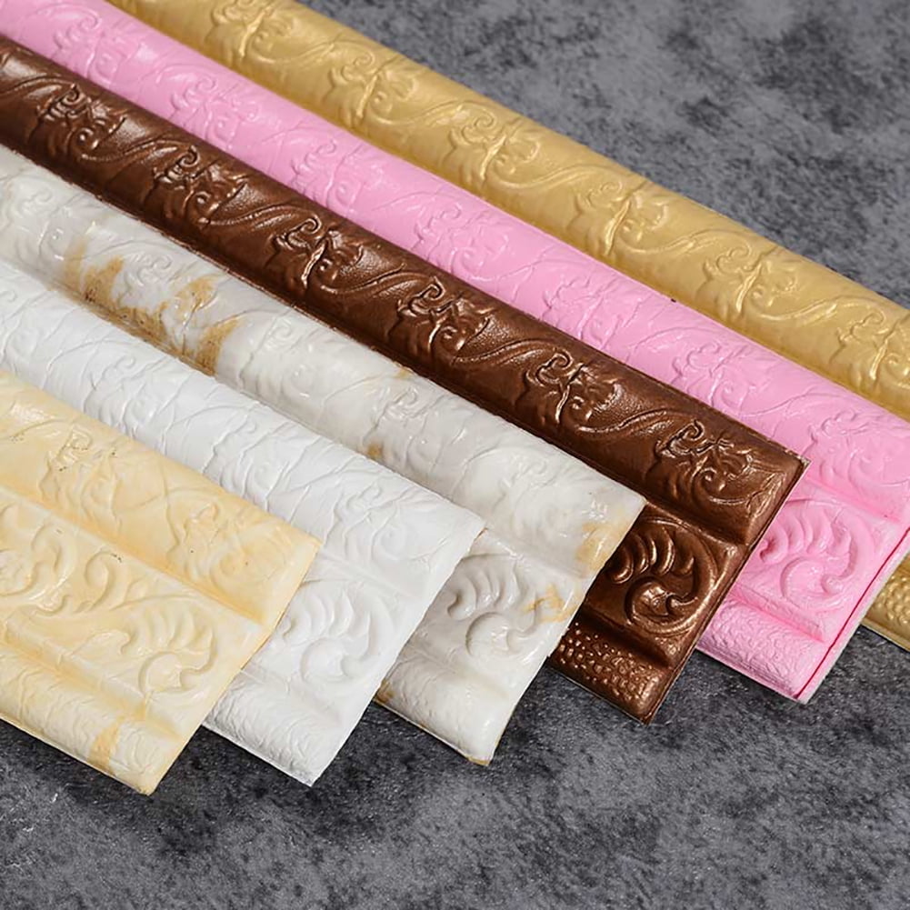 Orchip Self-Adhesive Flexible Foam Molding Trim, Peel and Stick Wall Border for Home Decor (Brown, 3 Rolls, 90 in x 3 in) 5zpha