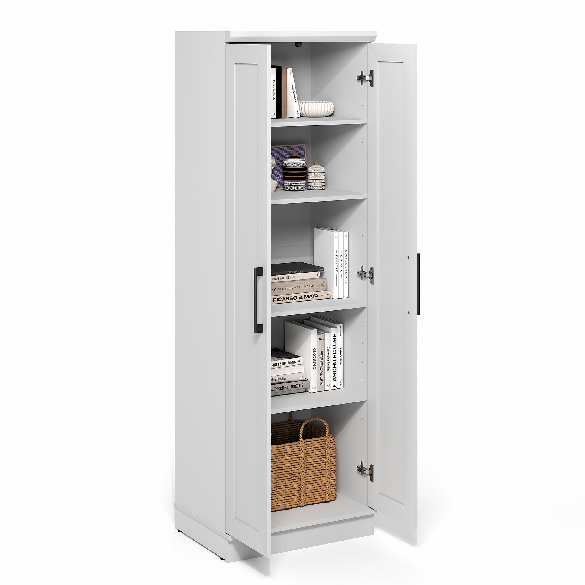 Furinno Robin Kitchen Storage Cabinet with 2 Doors (White, 23.31 in W x 71.18 in H) w5ht4