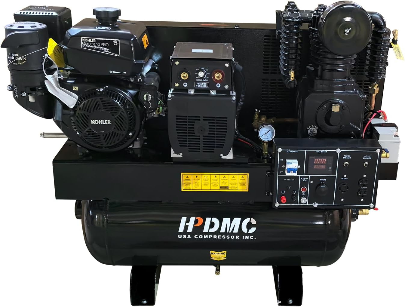 HPDMC 13HP Gas Powered Air Compressor (24CFM, 180PSI, 30 Gal Tank, Electric Start) qfbtz