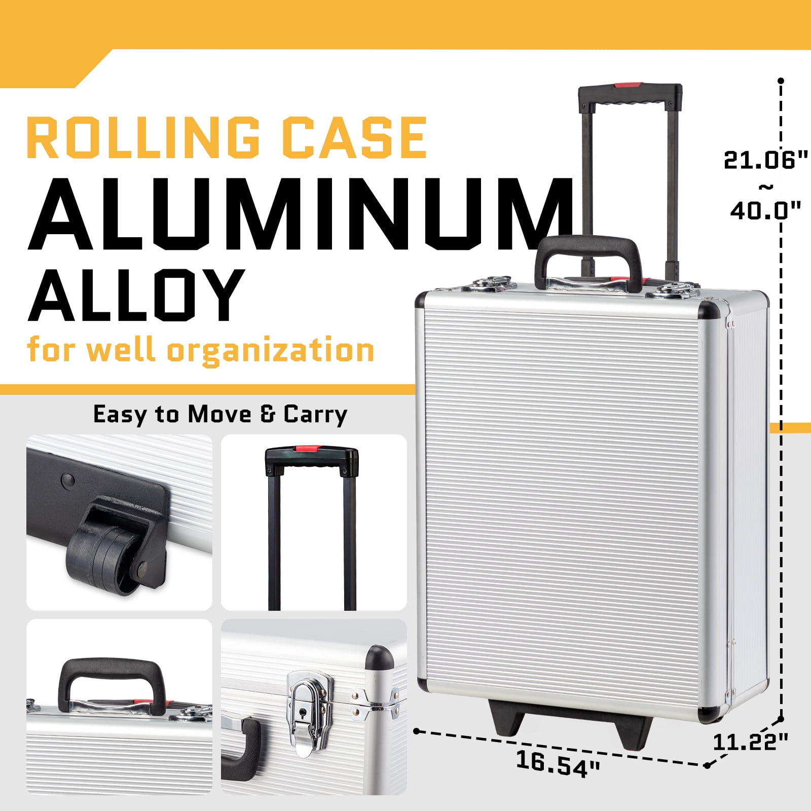 UBesGoo 799-Piece Household Mechanics Tool Set with Rolling Trolley Case (Silver, 799 Pieces) gk1n1
