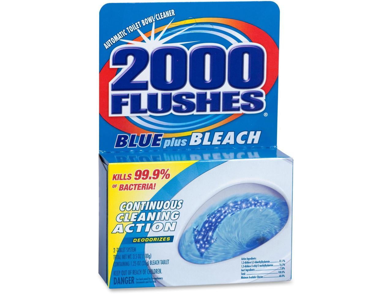 WD-40 2000 Flushes Blue Plus Bleach Automatic Toilet Bowl Cleaner Tablets (Blue, 12 Count) 8gf5i