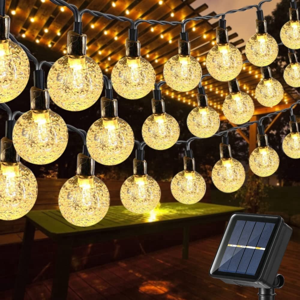 LED Decoration's Solution Solar String Lights Outdoor, 100 LED Globe Patio Lights with 8 Lighting Modes (Warm White, 56 ft) p25or