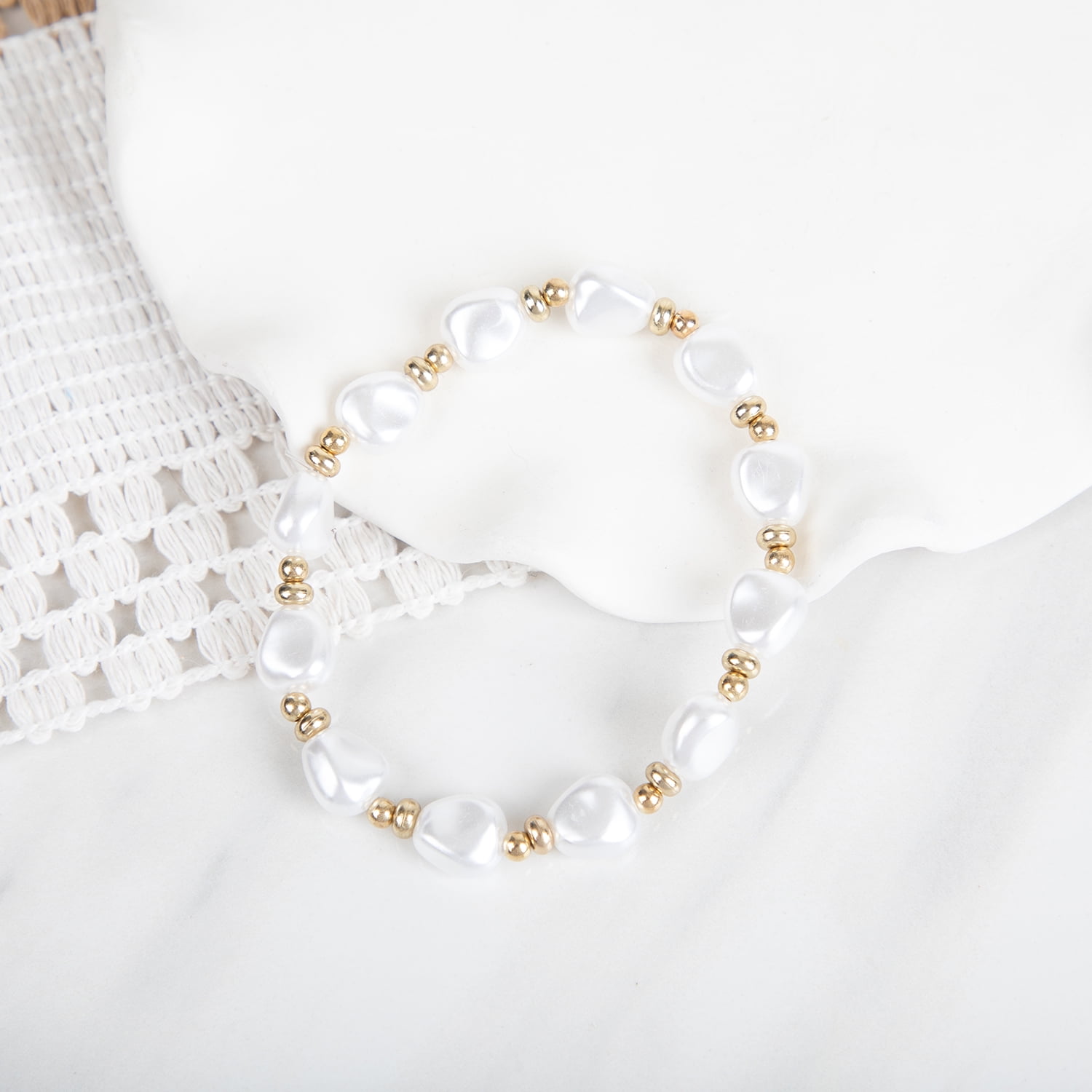 Cousin DIY Faux Keshi Pearl Bead Strand for Jewelry Making (White, 7.5 in, 17 Pieces) rpwd7