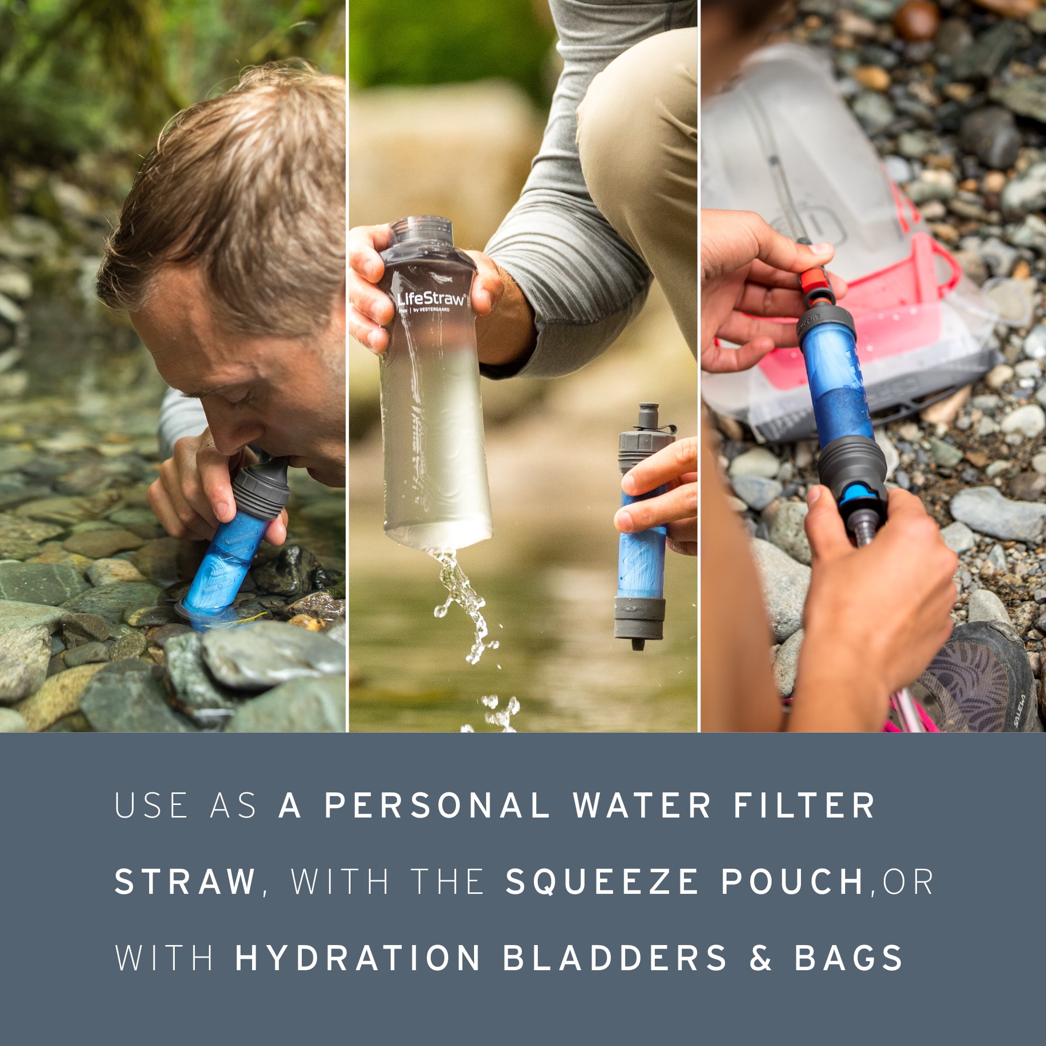 LifeStraw Flex Water Filter System with Collapsible Squeeze (Grey, 22 fl oz) xllyw - Image 4