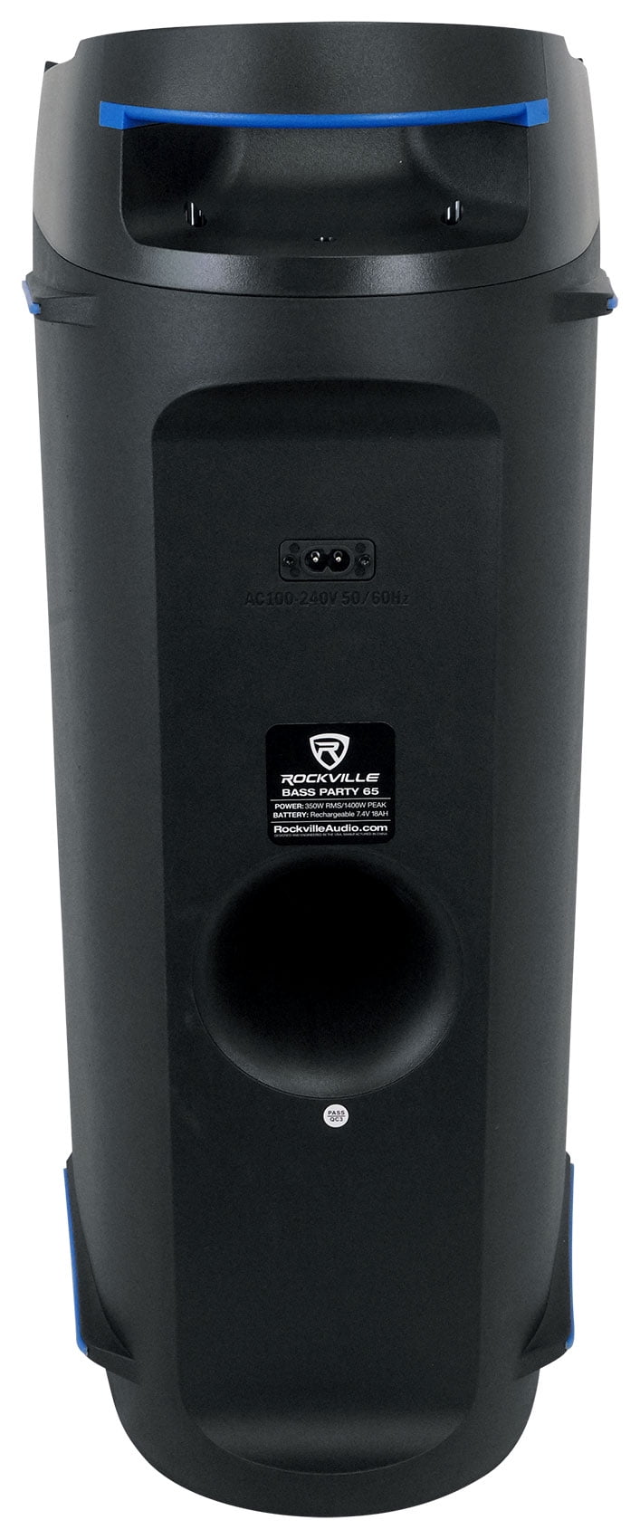 Rockville BASS PARTY 65 Portable Bluetooth Speaker with LED Lights and Mic Input (Black, 1200W) u7asp