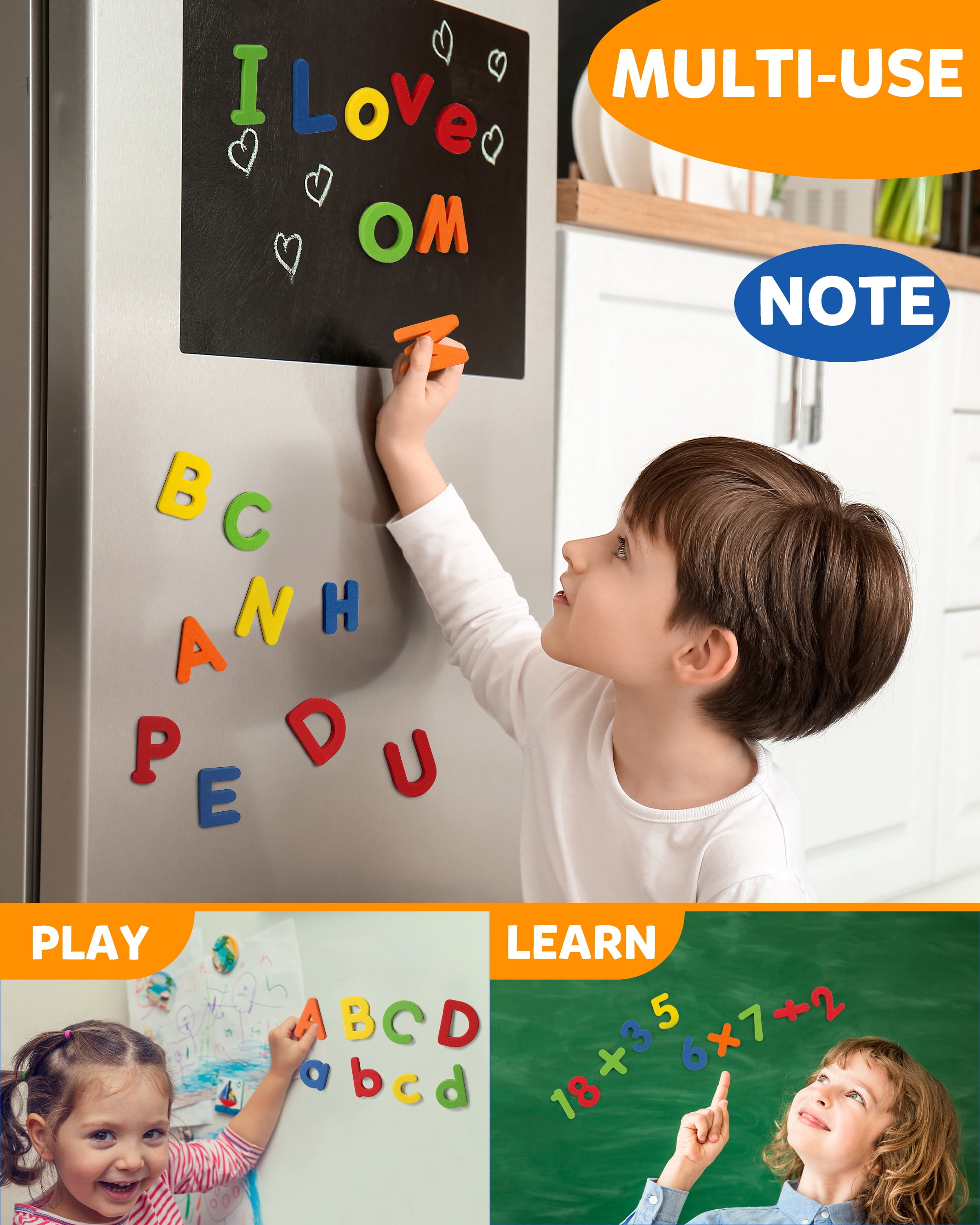 Coogam Magnetic Alphabet Letters and Numbers Educational Learning Set (Multi-Color, 78 Pieces) s1tfy
