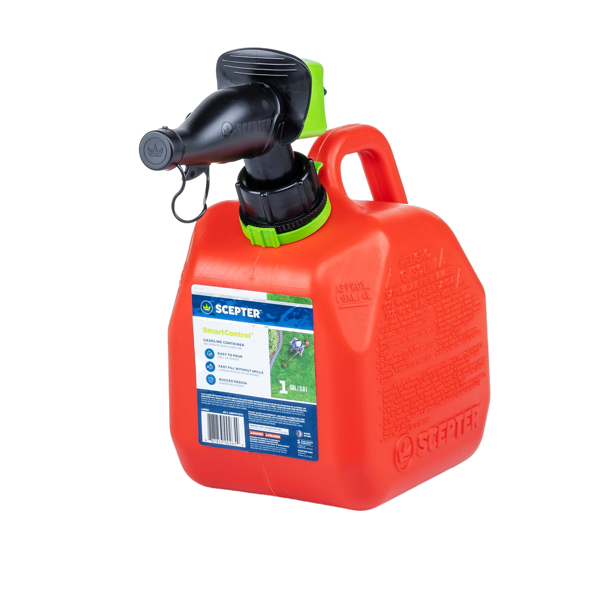 Scepter SmartControl Fuel Container with Easy-Flo Spout (Red, 1 Gallon) ak1fn