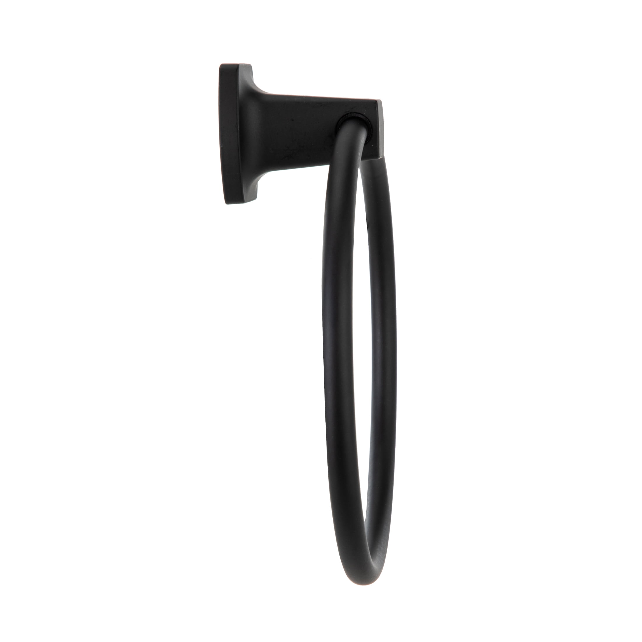 Mainstays Square Wall Mount Towel Ring (Matte Black, 6.14 in x 7.09 in x 2.16 in) qta23