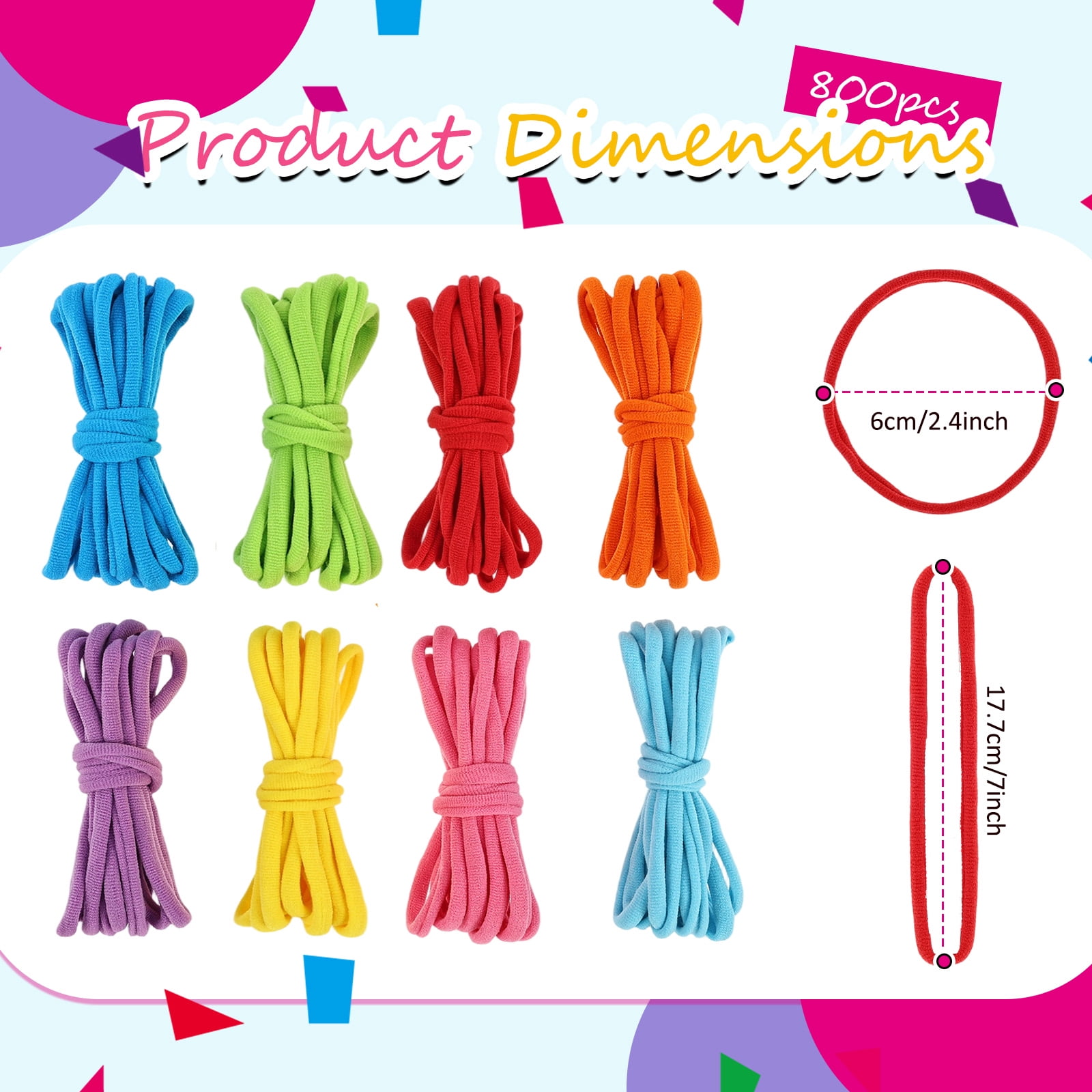 Keyohome Potholder Weaving Loom Refill Loops (800 Pieces, 8 Colors, 7 in) 34a0m